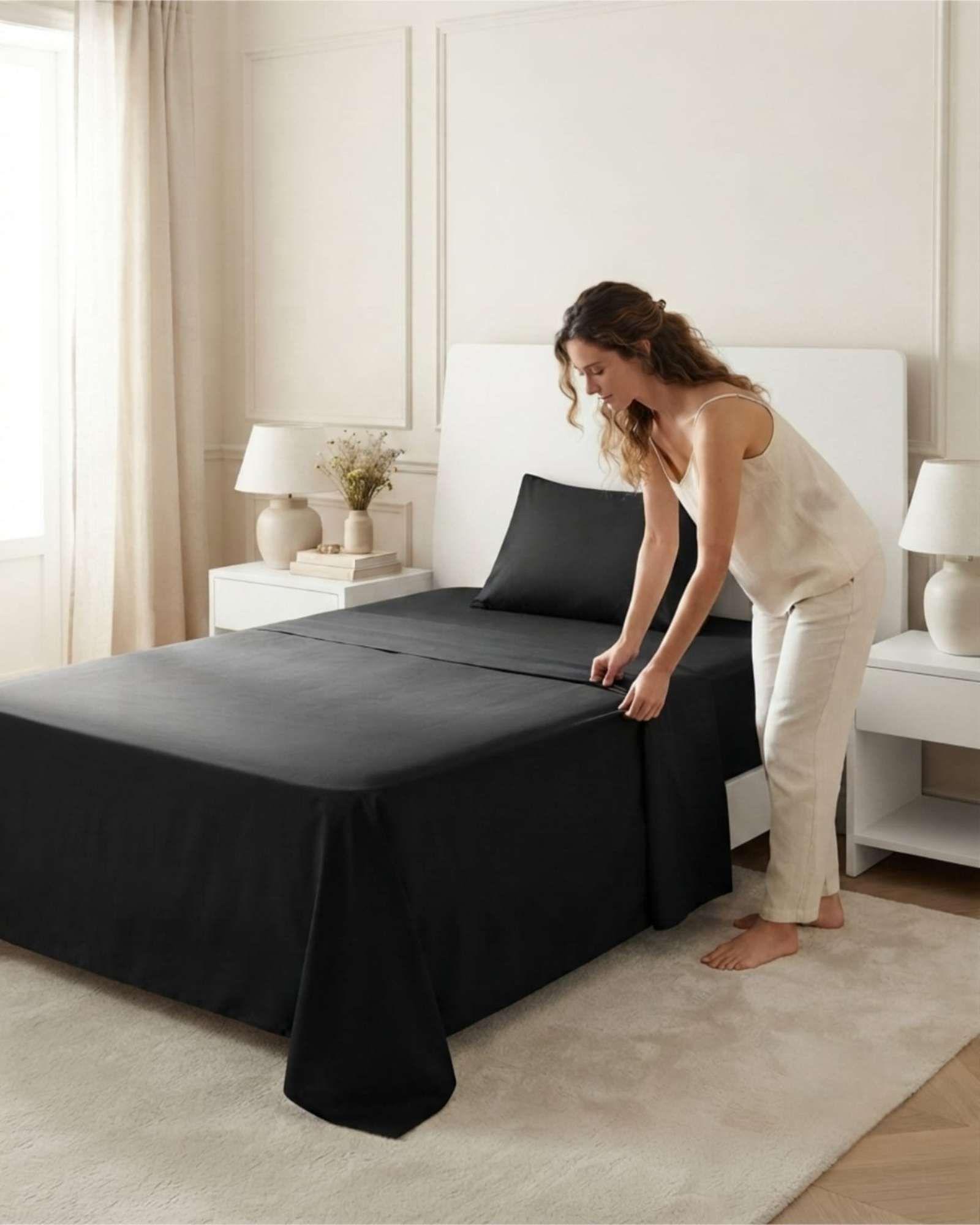 Juego De Sabanas Lisas Estilo Elegante Y Moderno Plaza Y Media m5-2