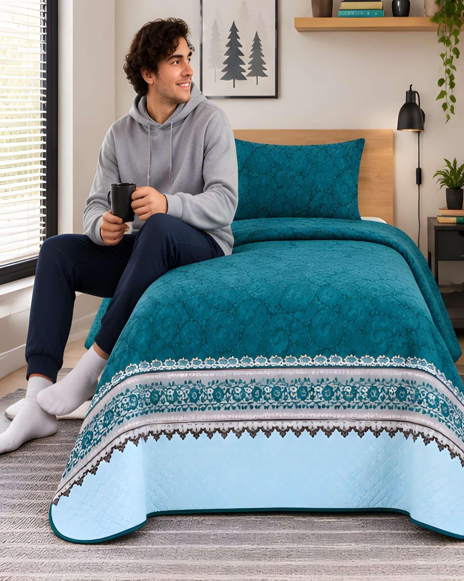 Cubrecamas Quilt De Verano Plaza Y Media Mas Almohada m15-3