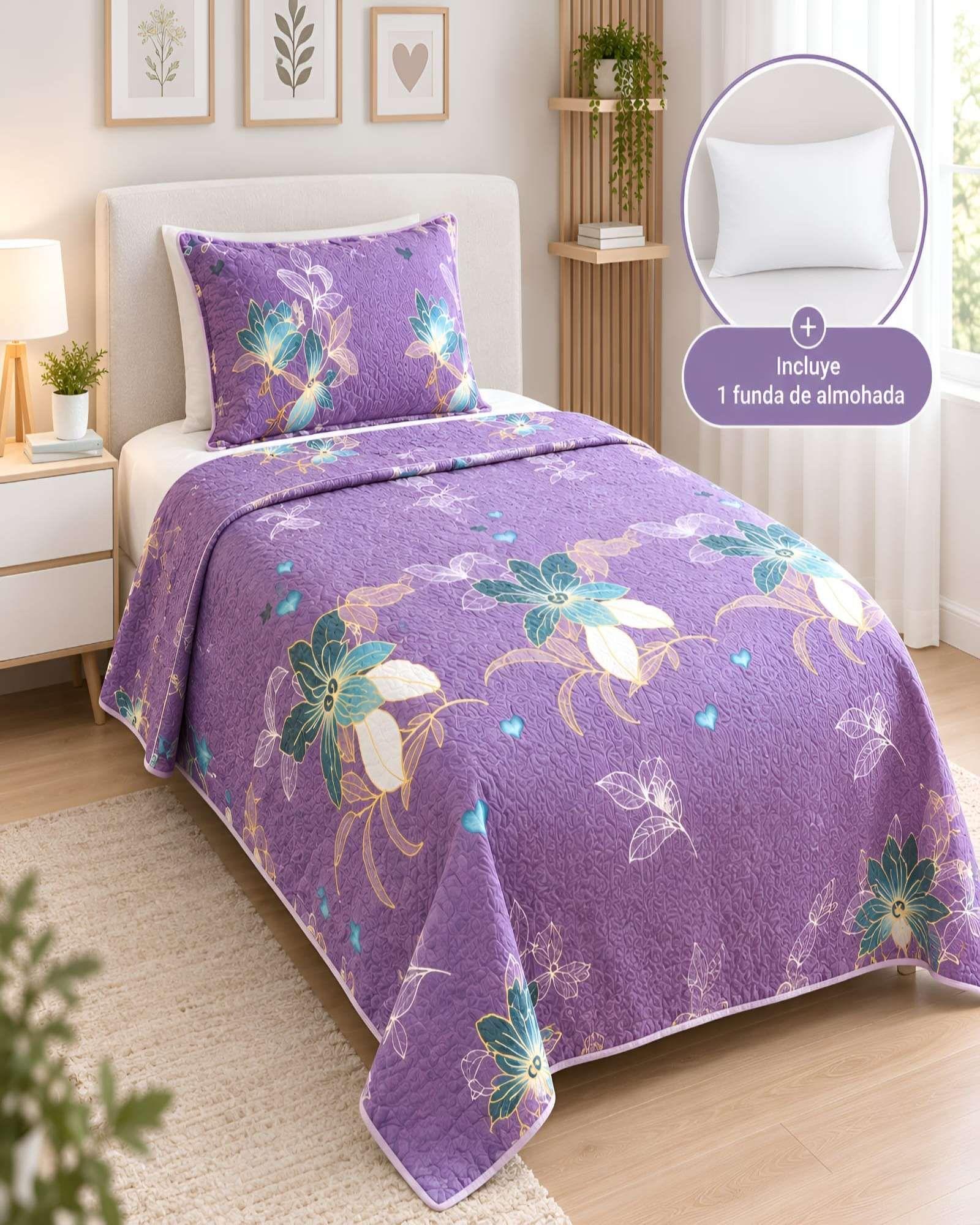 Set de Cubrecama y Funda de Almohada 1.5 plaza 180x230cm A15-4