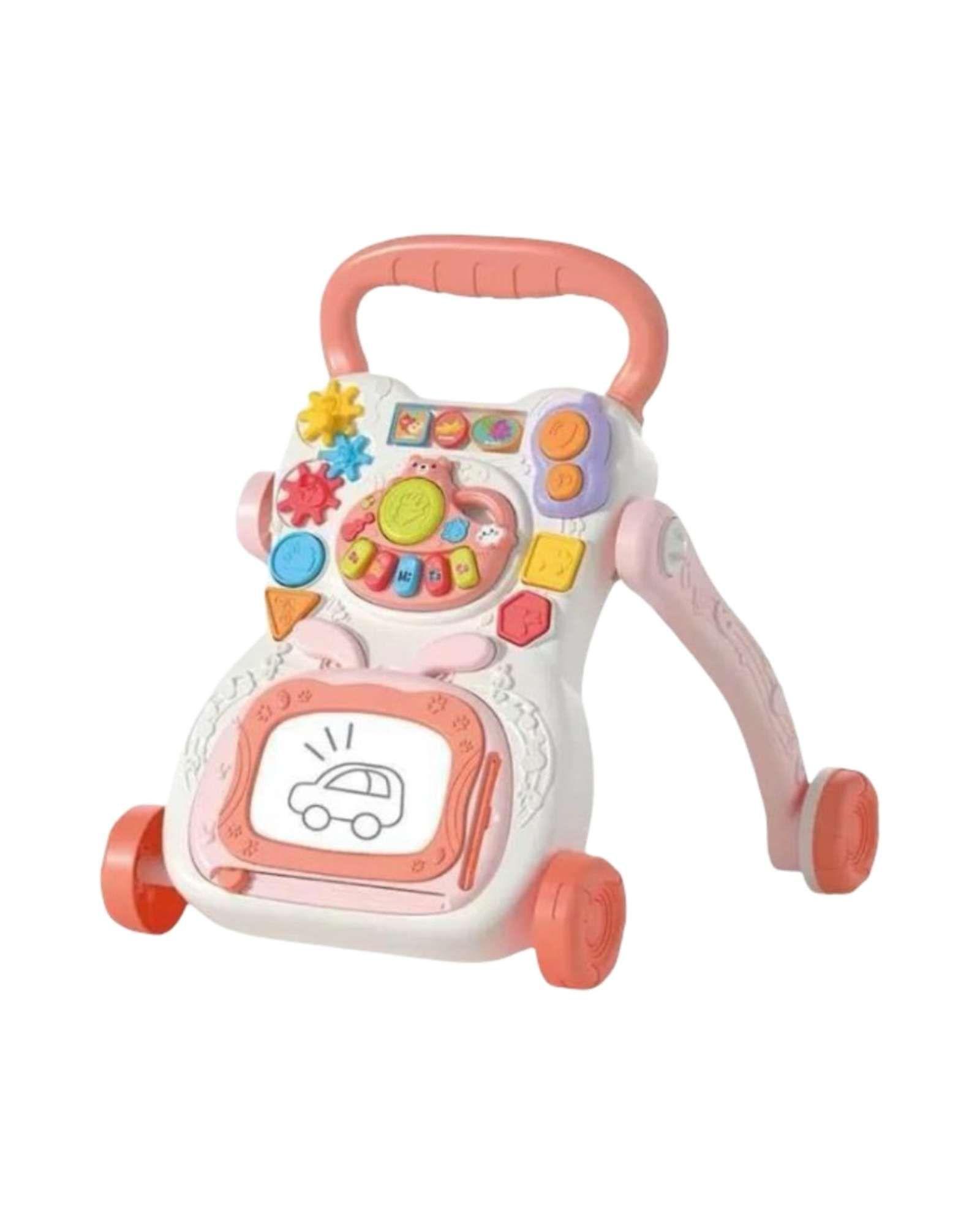 Caminador andador musical interactivo para bebes rosado-2