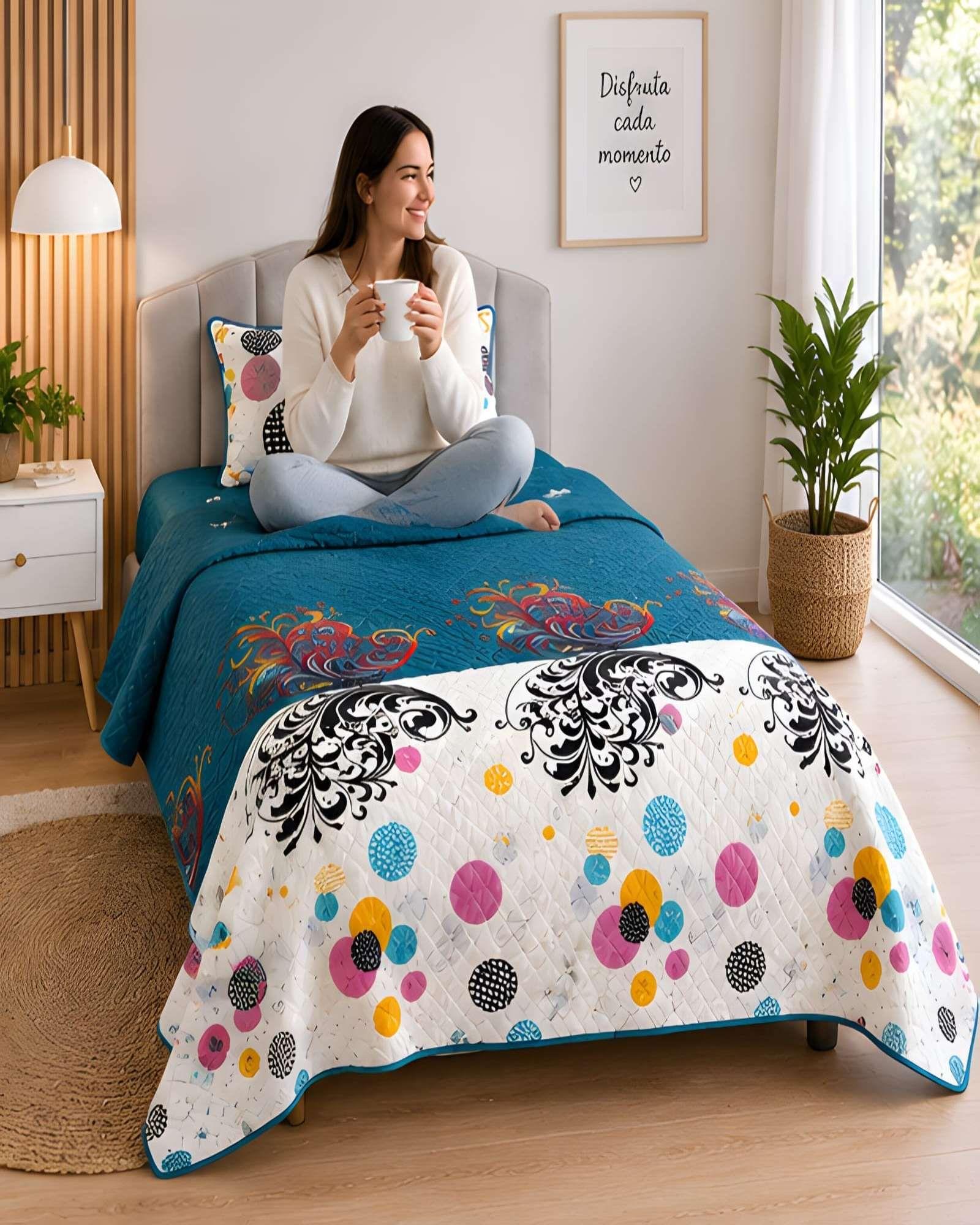 Set de Cubrecama y Funda de Almohada 1.5 plaza 180x230cm A11-2