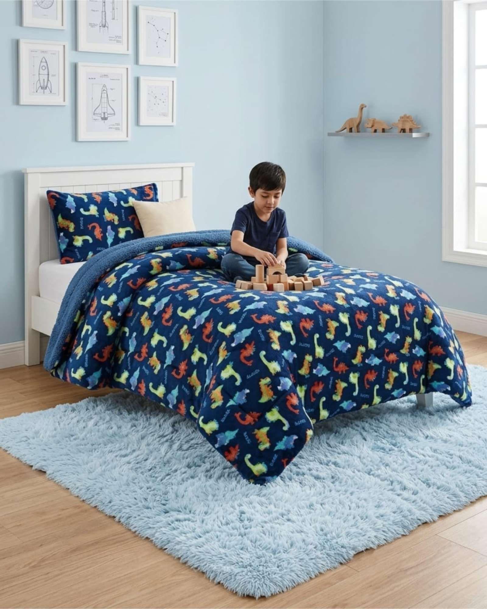 Cubrecama Plush con Chiporro Plaza y Media Diseño Premium C2-2