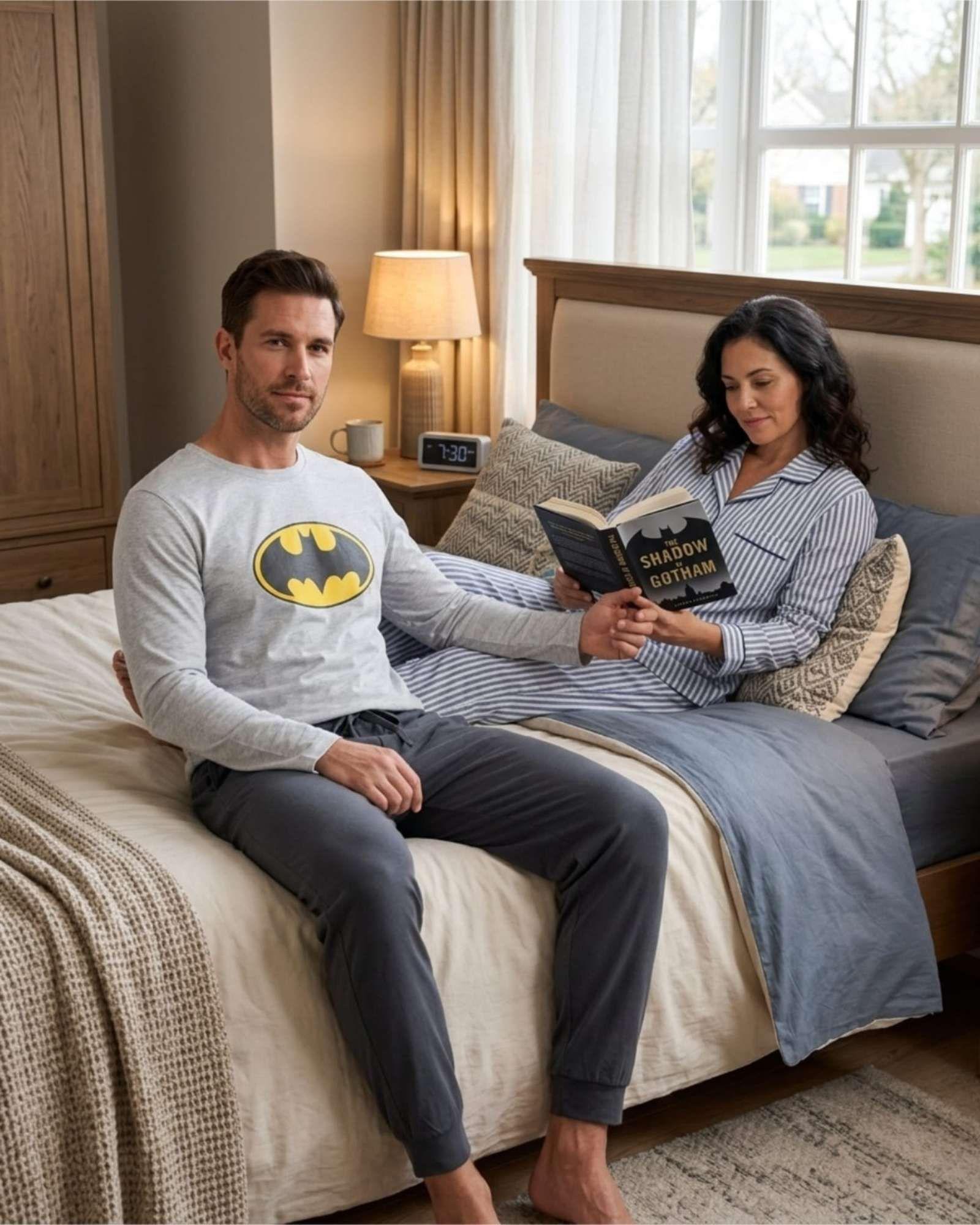 Pijama Hombre Batman Micropolar Térmico Invierno Talla L B3-3