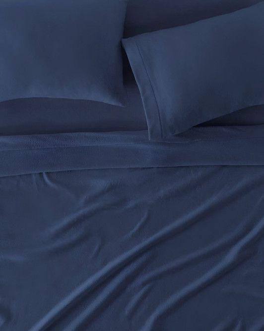 JUEGO DE SÁBANA DE POLAR PLAZA Y MEDIA AZUL-3