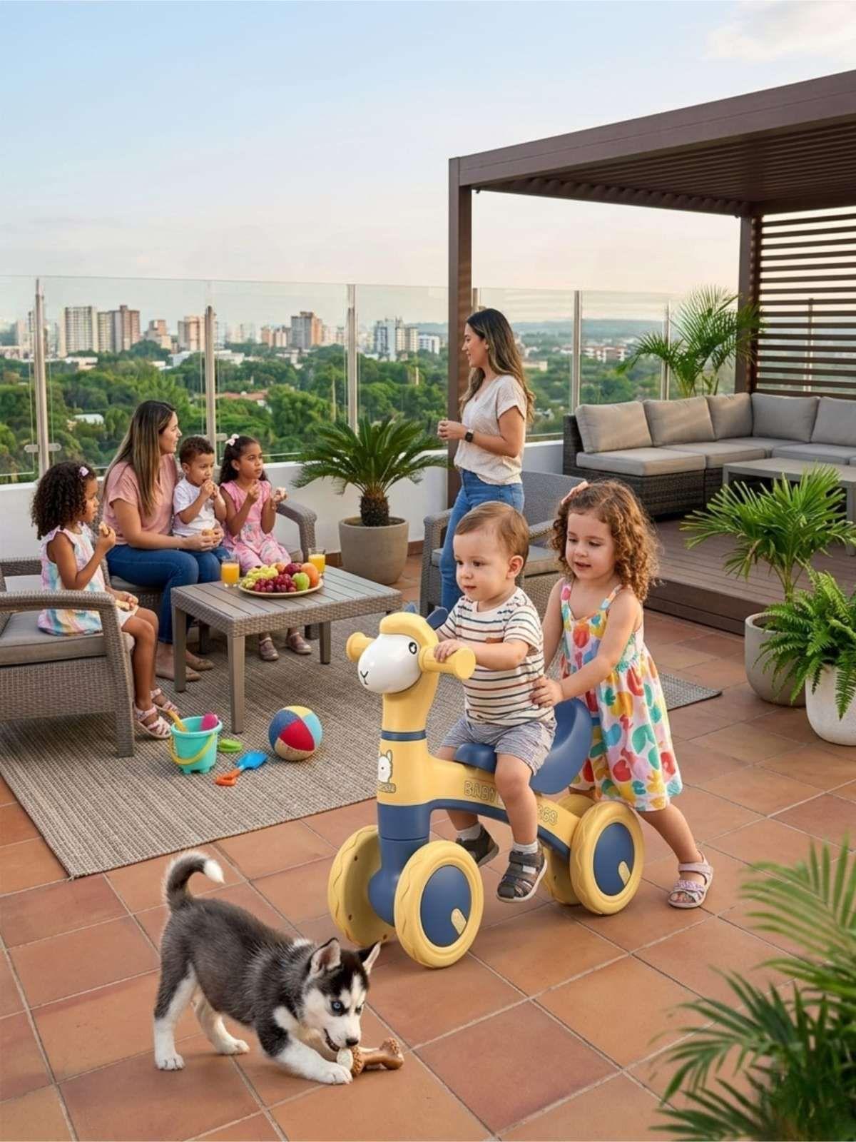 Bicicleta de Equilibrio para Bebés con Ruedas Antideslizantes azul-1