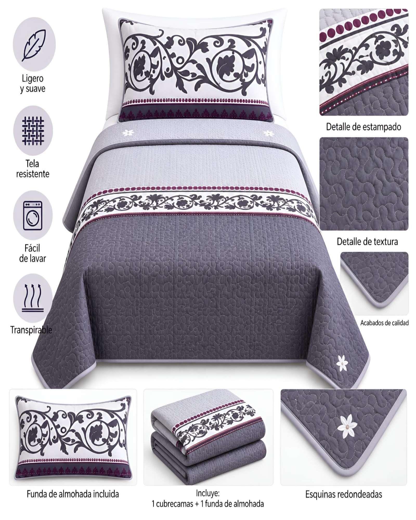 Cubrecamas Quilt De Verano Plaza y Media Ligero Y Transpirable Mas Almohada m3-4