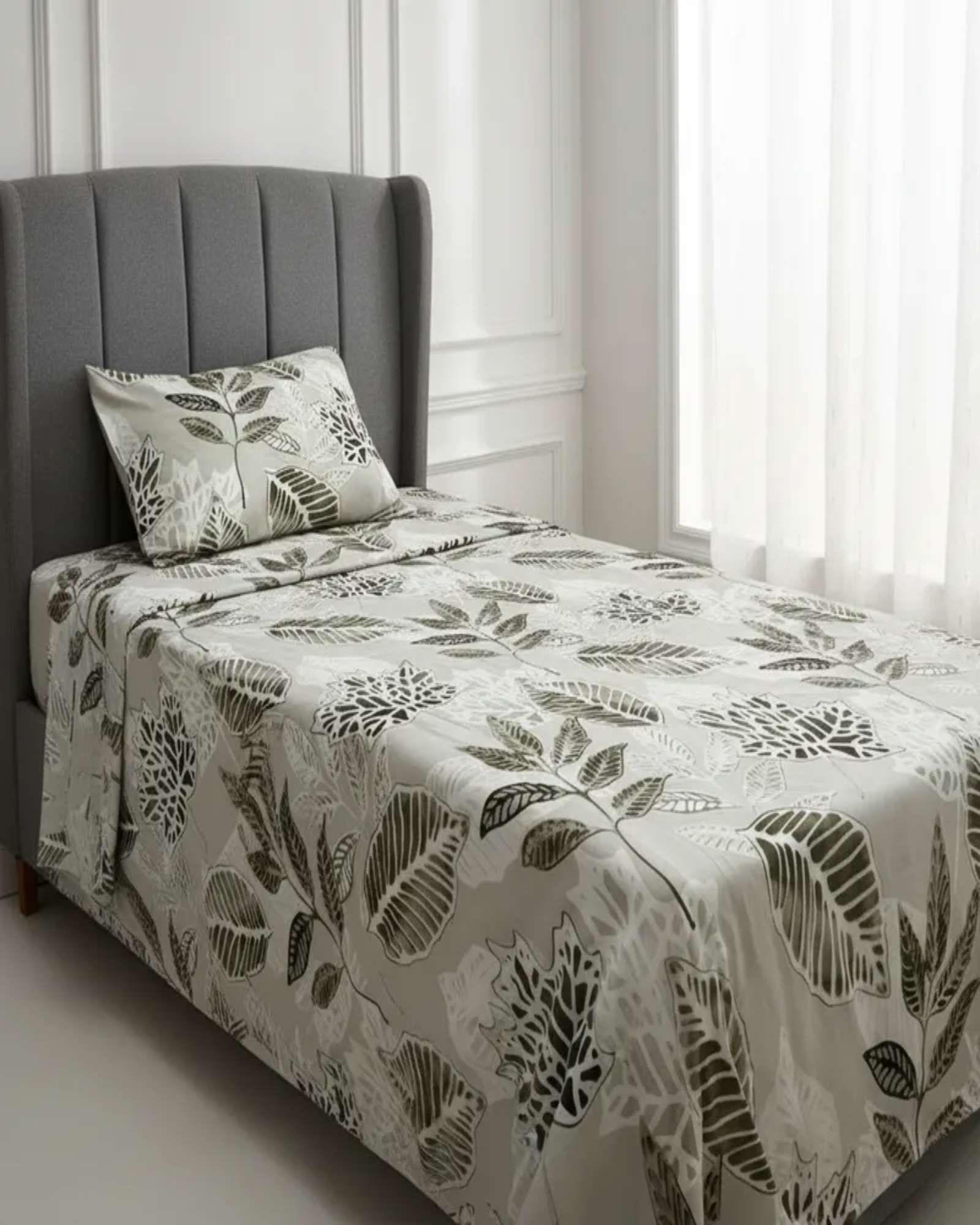 Juego de Sábanas plaza y media Adulto hojas-4