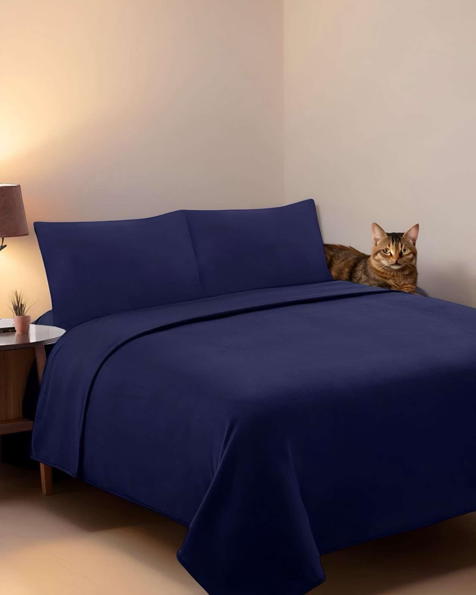 Sábana de Polar Ultra Suave Máxima Calidez y Confort Negra 2 plazas c01-2