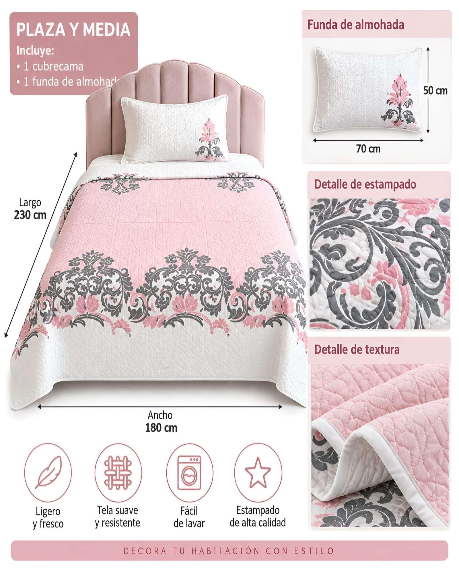 Quilt 1.5 Plazas 180x230 cm + Funda de Almohada-5