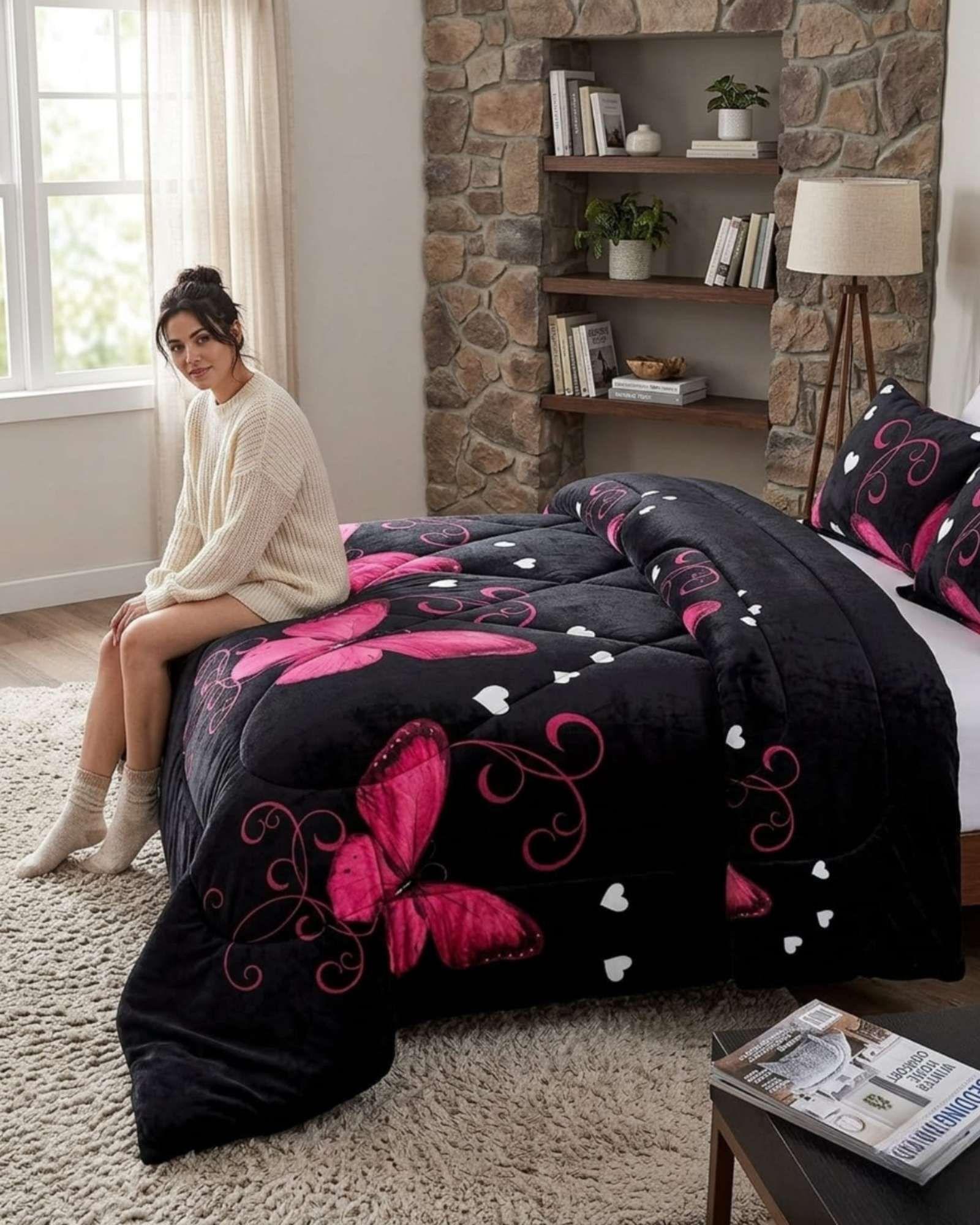 Plumón Térmico 2 Plazas Plush y Chiporro Extra Cálido Invierno A9-3