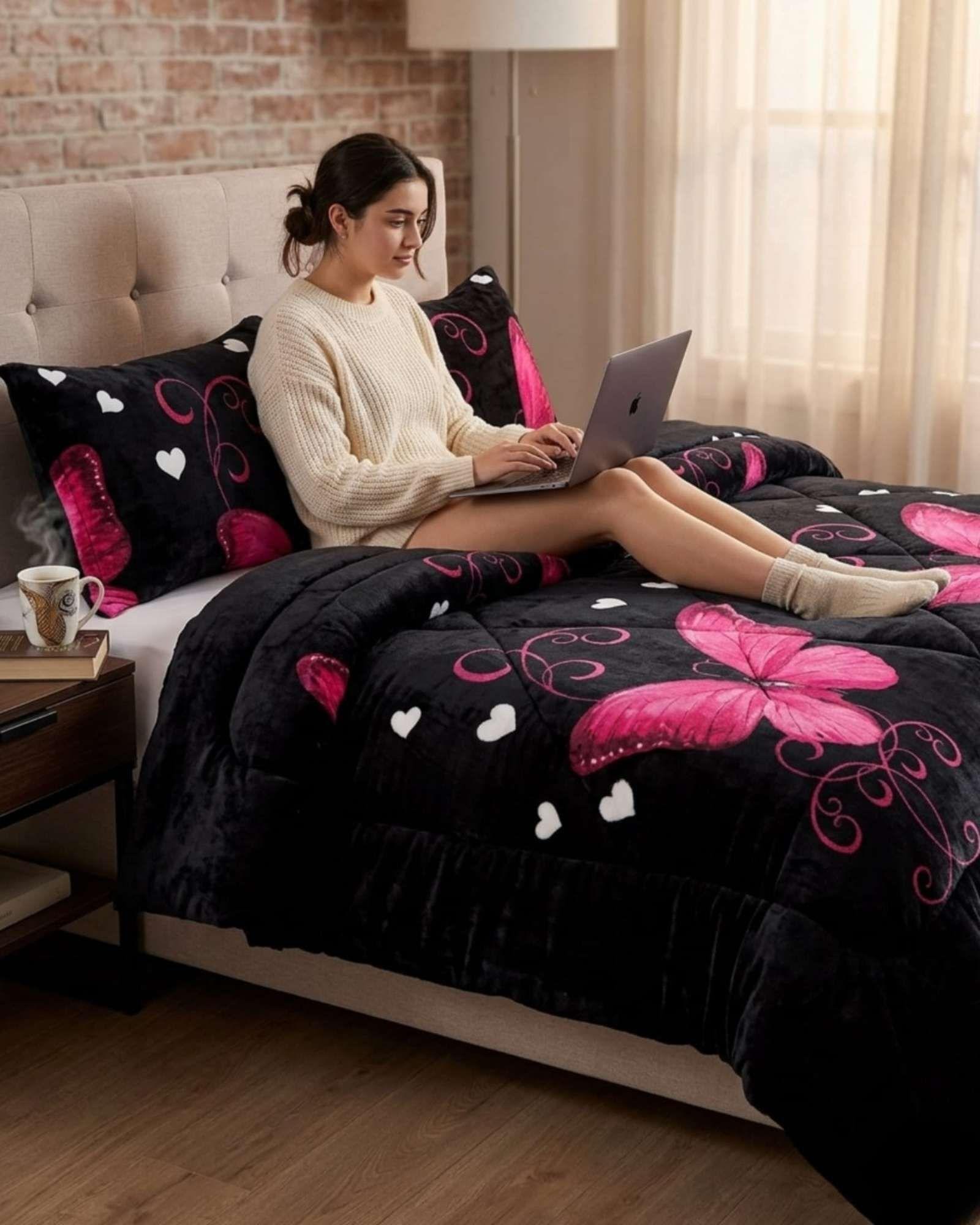 Plumón Térmico 2 Plazas Plush y Chiporro Extra Cálido Invierno A9-4