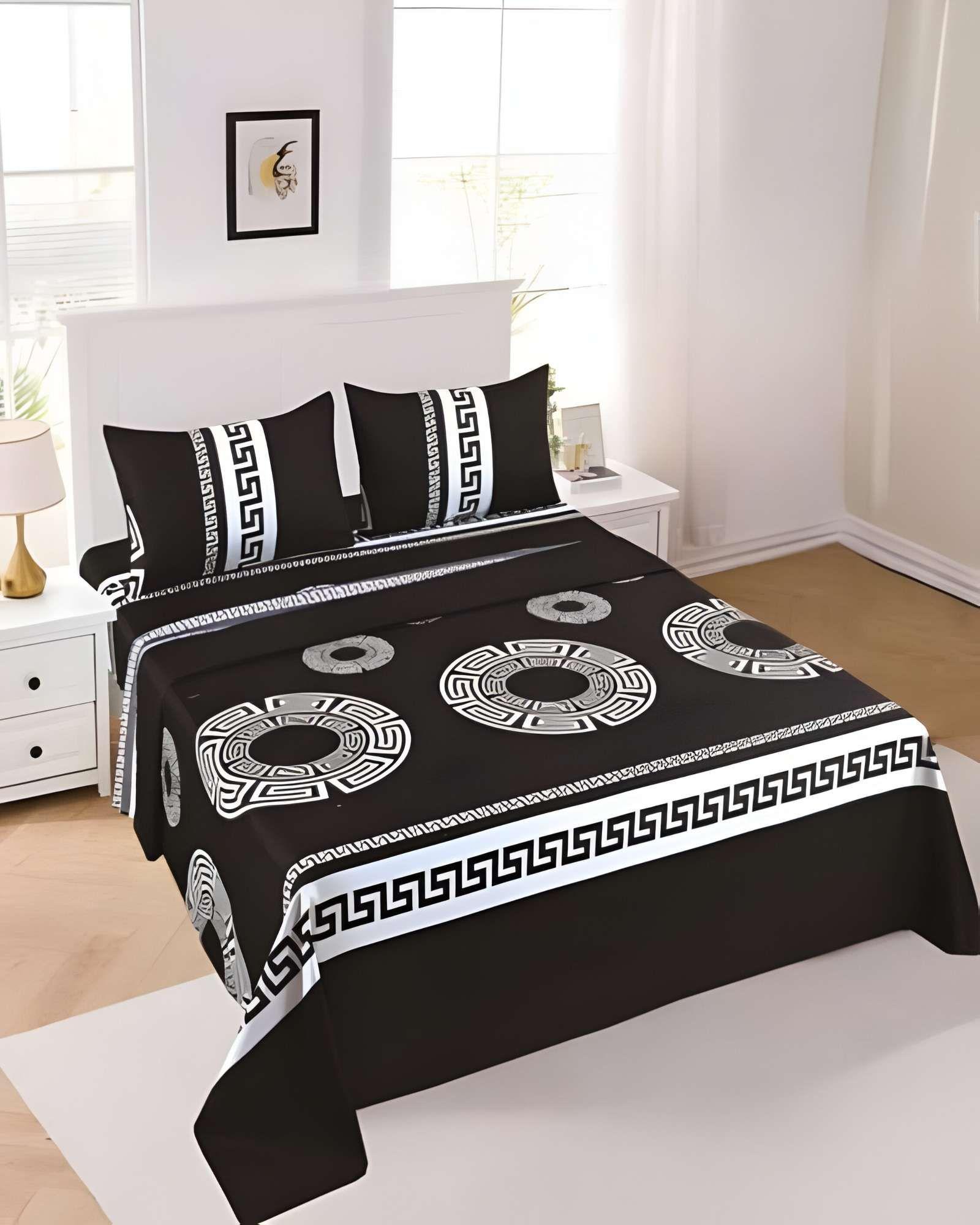 SET DE SABANAS DISEÑO ESTAMPADO 2 PLAZAS NEGRO2-3