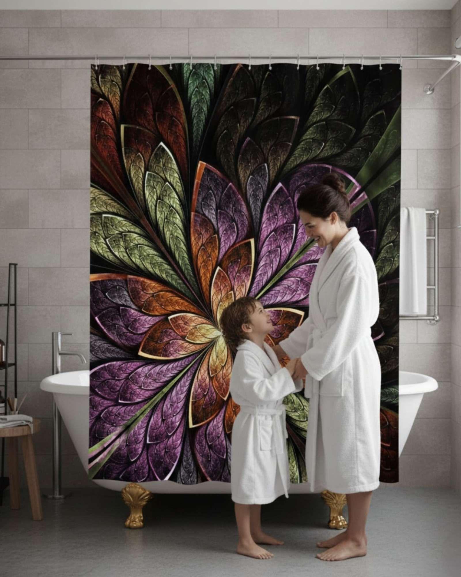 Cortina de Baño Tela Género + Forro Impermeable c23-3