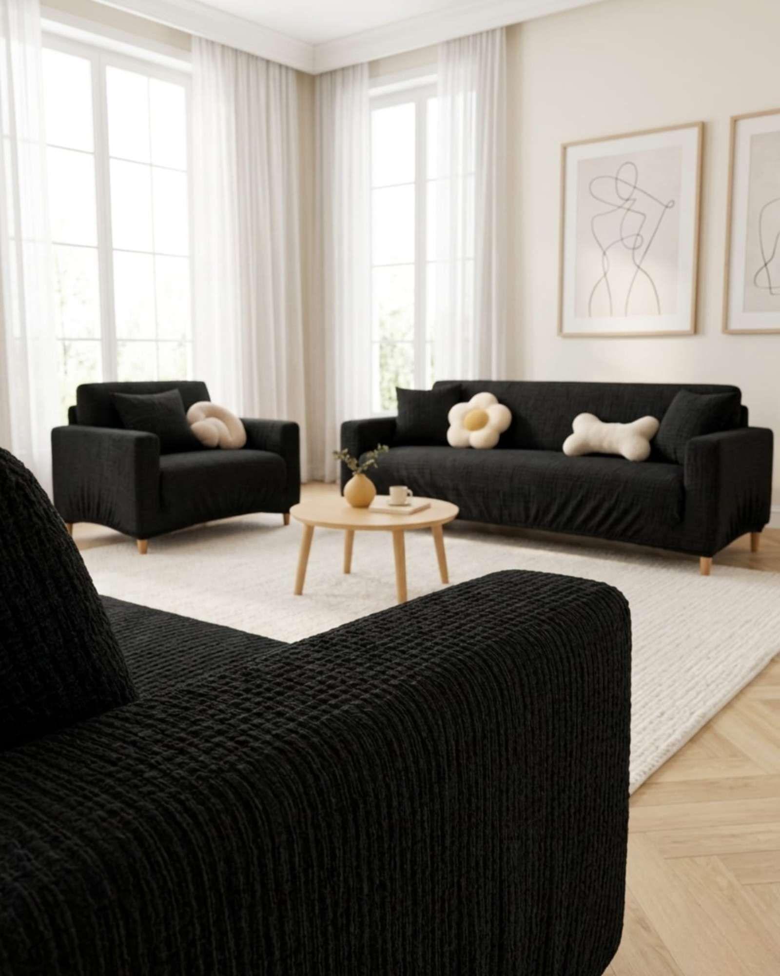 Set Cubre Sillón 3+1+1 Protector de Tela Reforzada - Lavable y Resistente 08-2