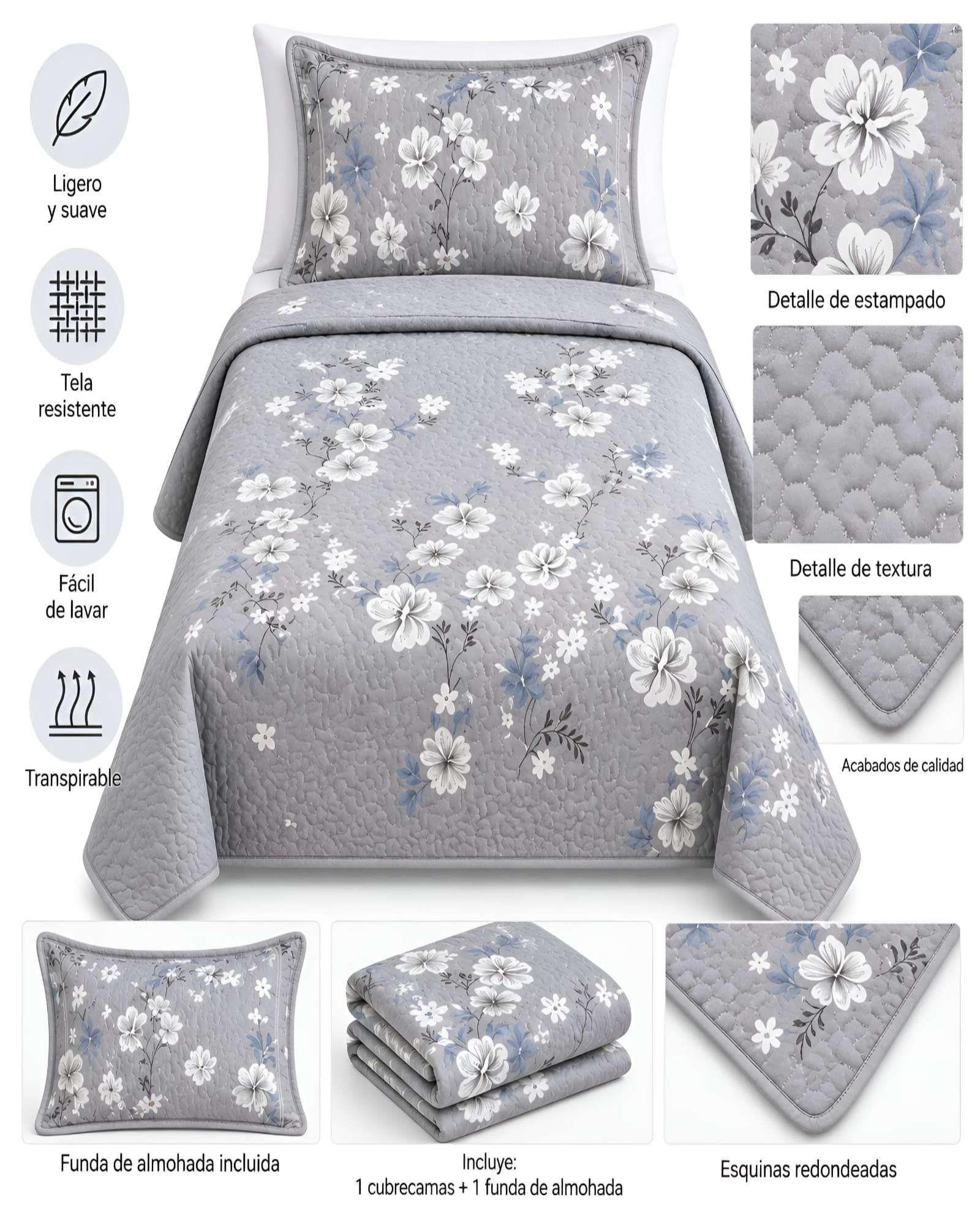 Cubrecamas Quilt De Verano Plaza y Media Ligero Y Transpirable Mas Almohada m13-4