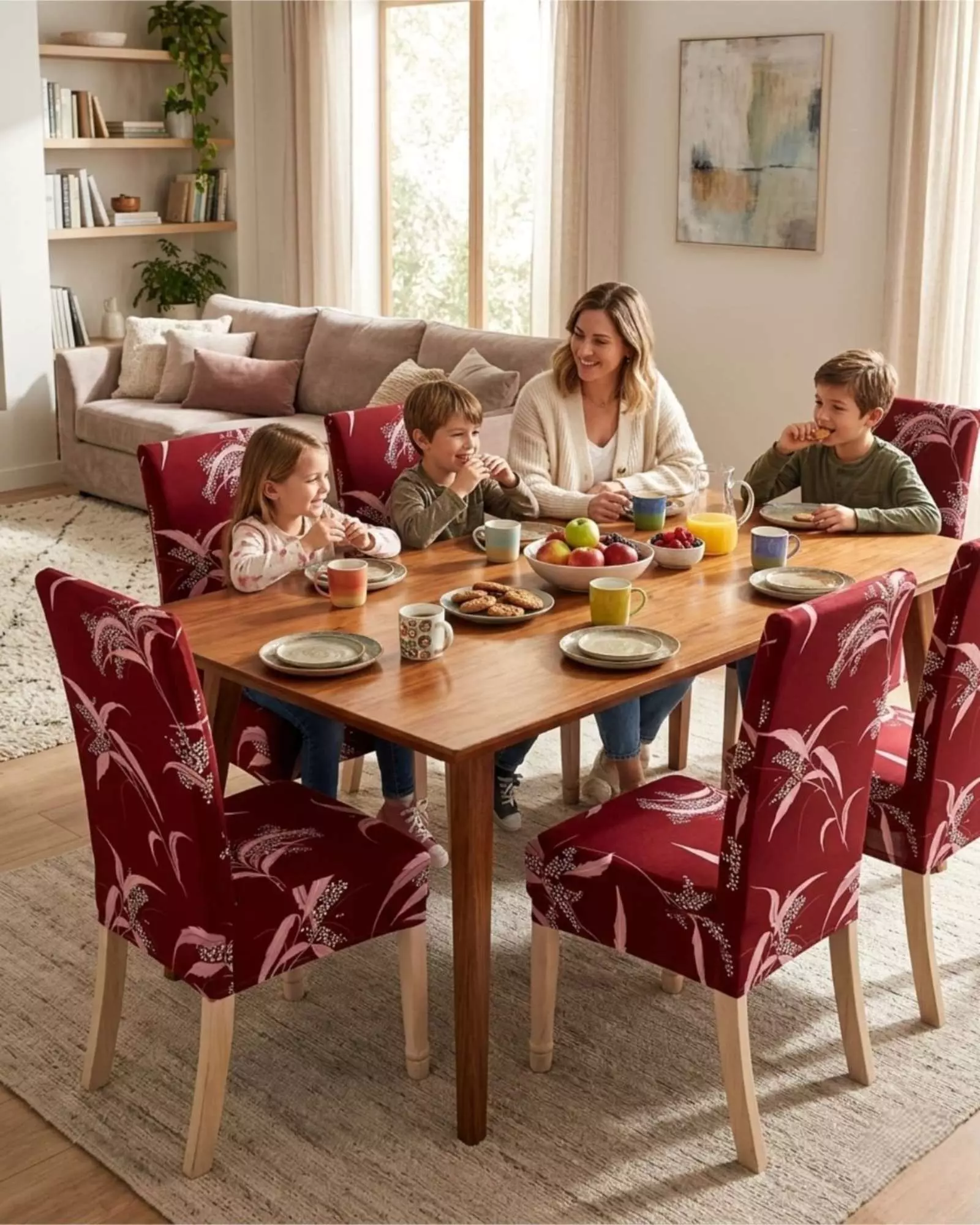 JUEGOS DE 6 FUNDAS PARA SILLAS  CON DISEÑO ELASTICO M2-3