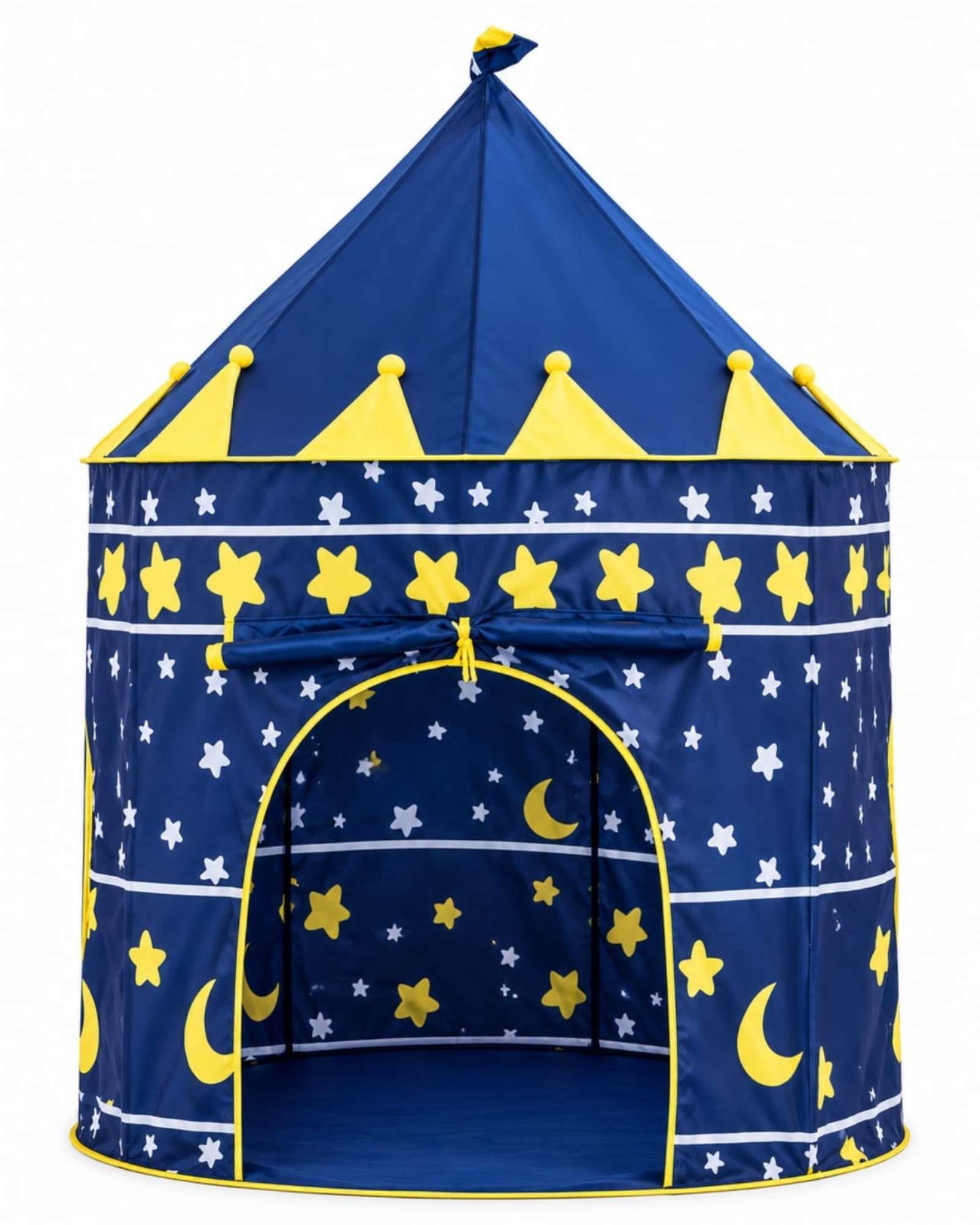 Carpa Infantil Castillo Azul con Estrellas y Lunas-5