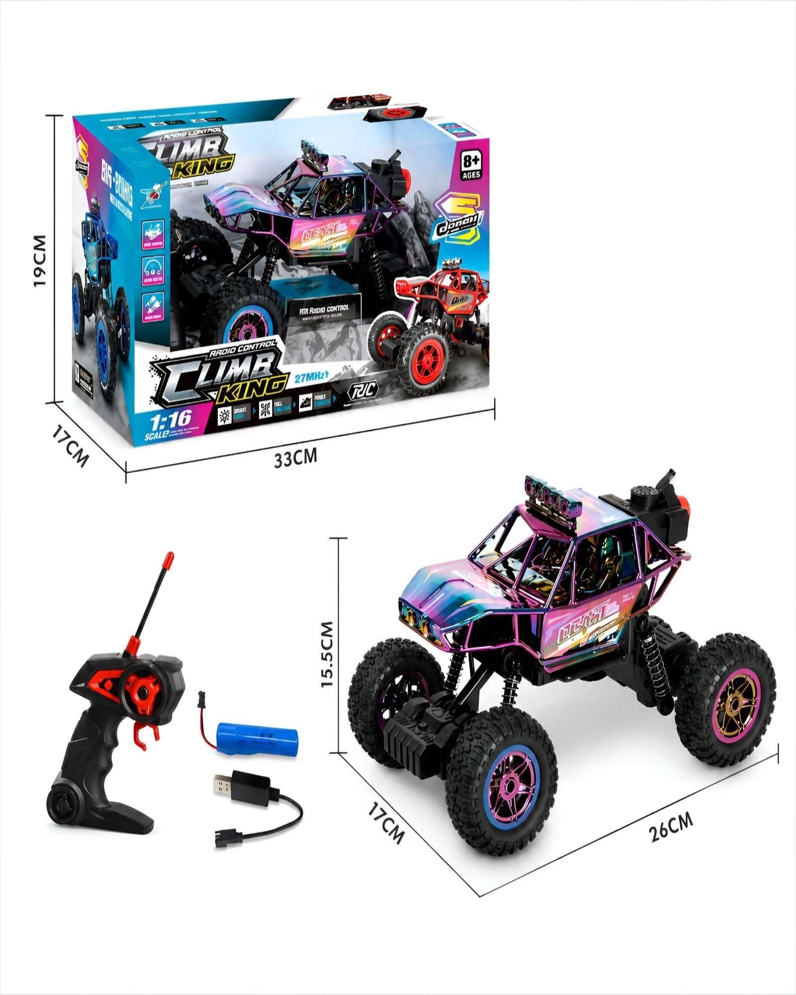 Auto A Control Remoto Todo Terreno Escala 1:16 con Spray y Luces-5