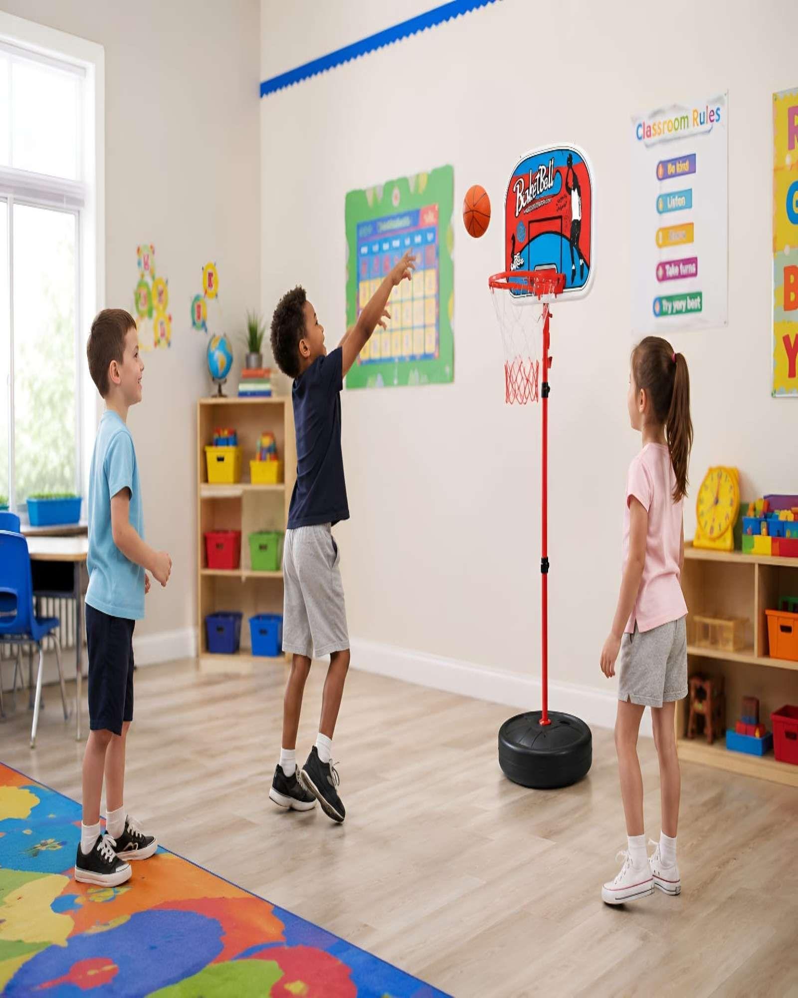 Set De Basquetbol Infantil Ajustable Con Aro Pelota 162cm-3