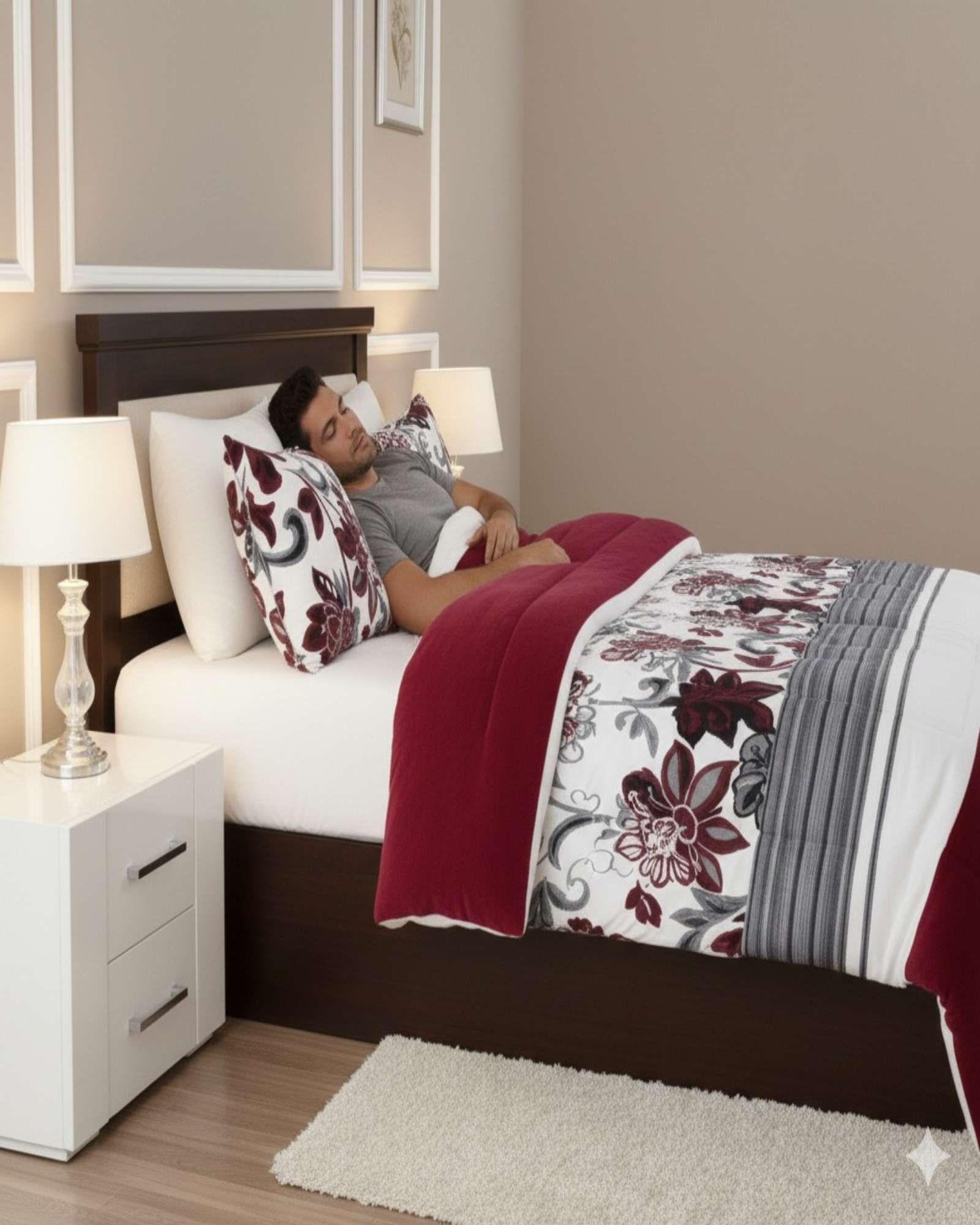 Cubrecama king Premium Plush y Chiporro - Invierno burdeo-3