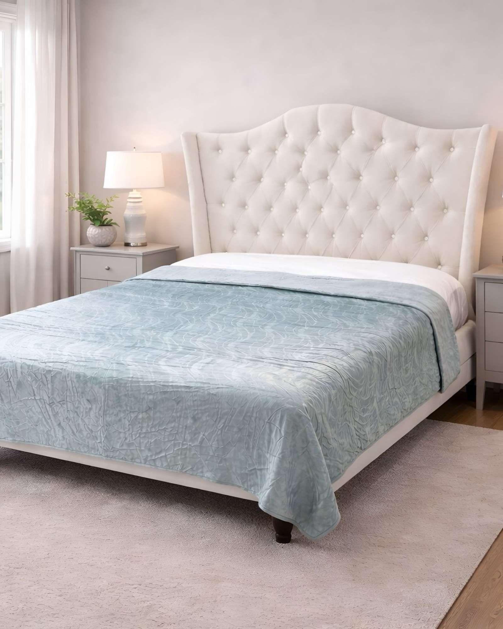 Mantas Frazada de Plush con Chiporro 2 plazas verde-3