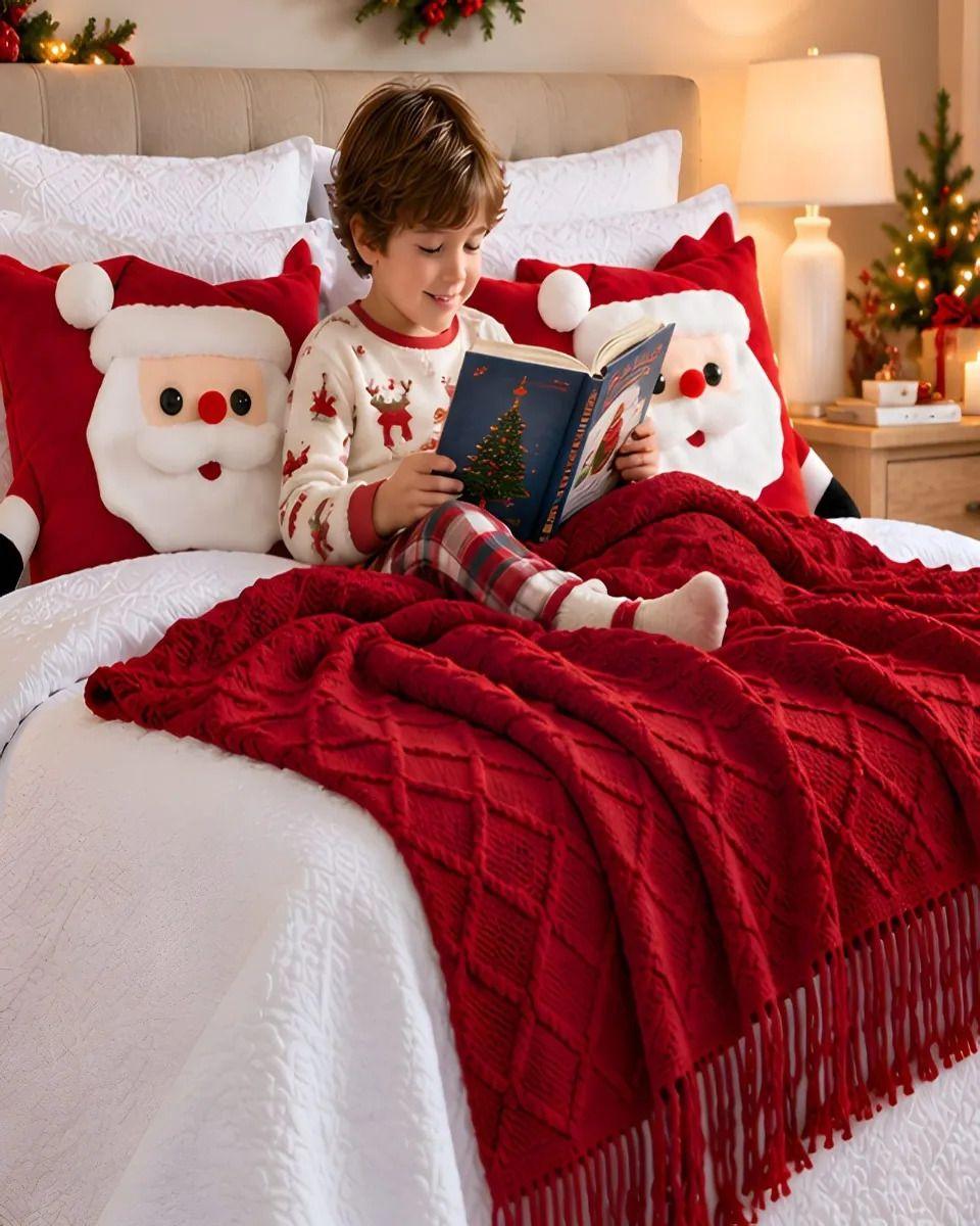 Set de Cama Navideño con Cubrecamas y 2 Fundas de Cojin King m3-6