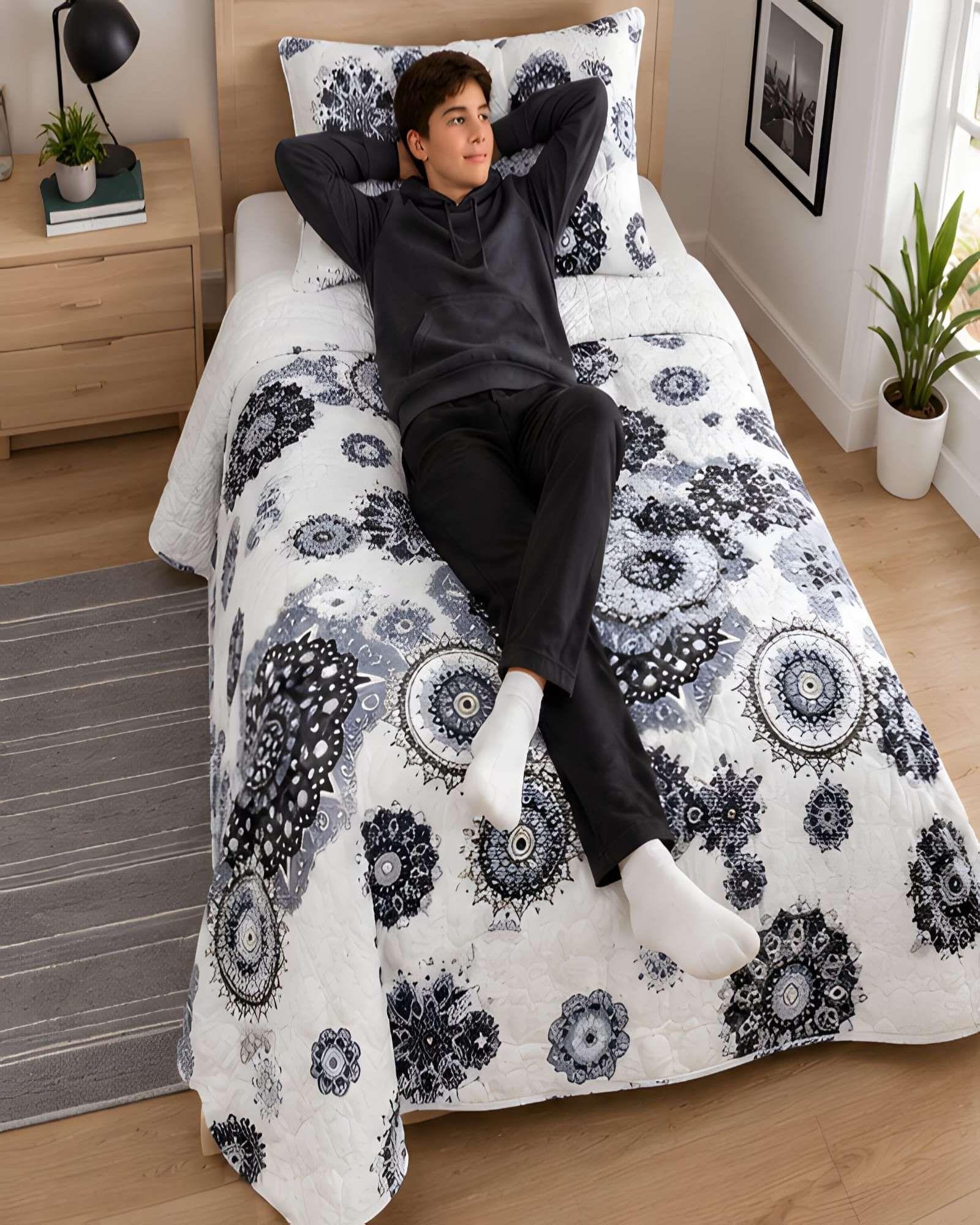 Cubrecamas Quilt De Verano Plaza Y Media Mas Almohada m2-3