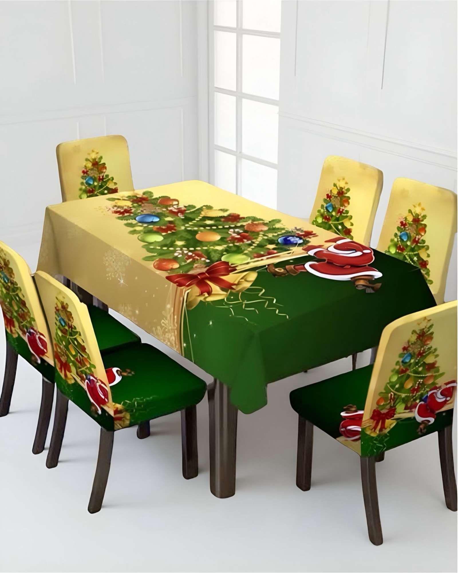 SET de Mantel mas 6 Fundas de Sillas Navidad  06-2