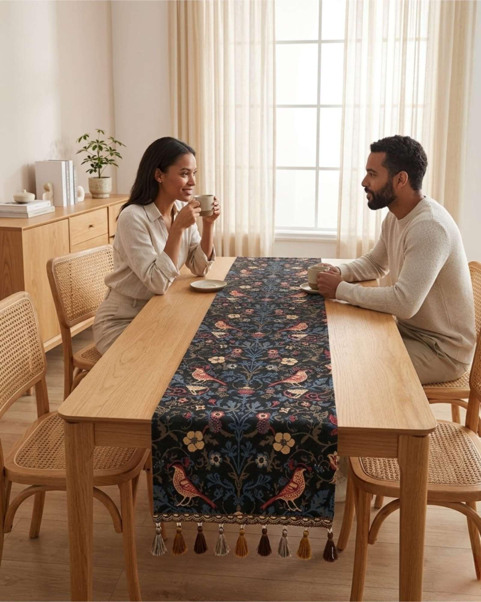 Camino de Mesa Decorativo Diseño Flores 33x180 cm 05-2