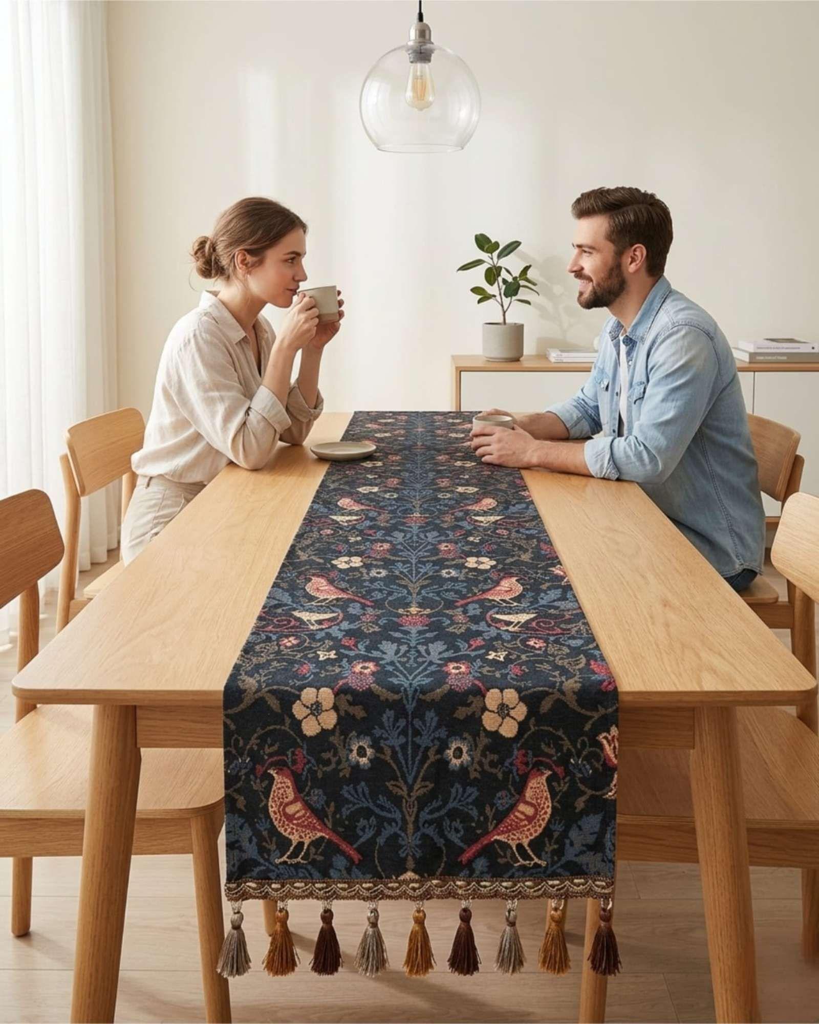 Camino de Mesa Decorativo Diseño Flores 33x180 cm 05-3