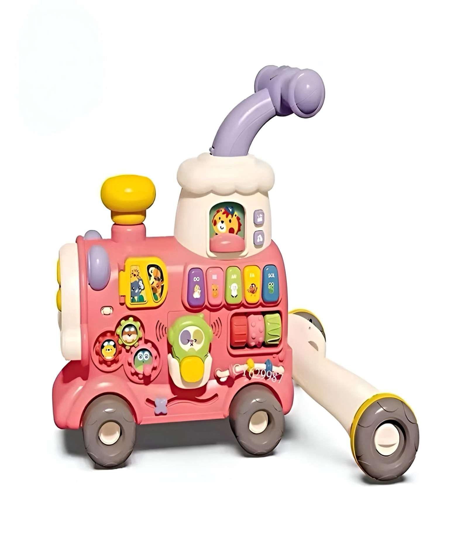 Correpasillo andador  trencito musical infantil 5 en 1 Rosa-2