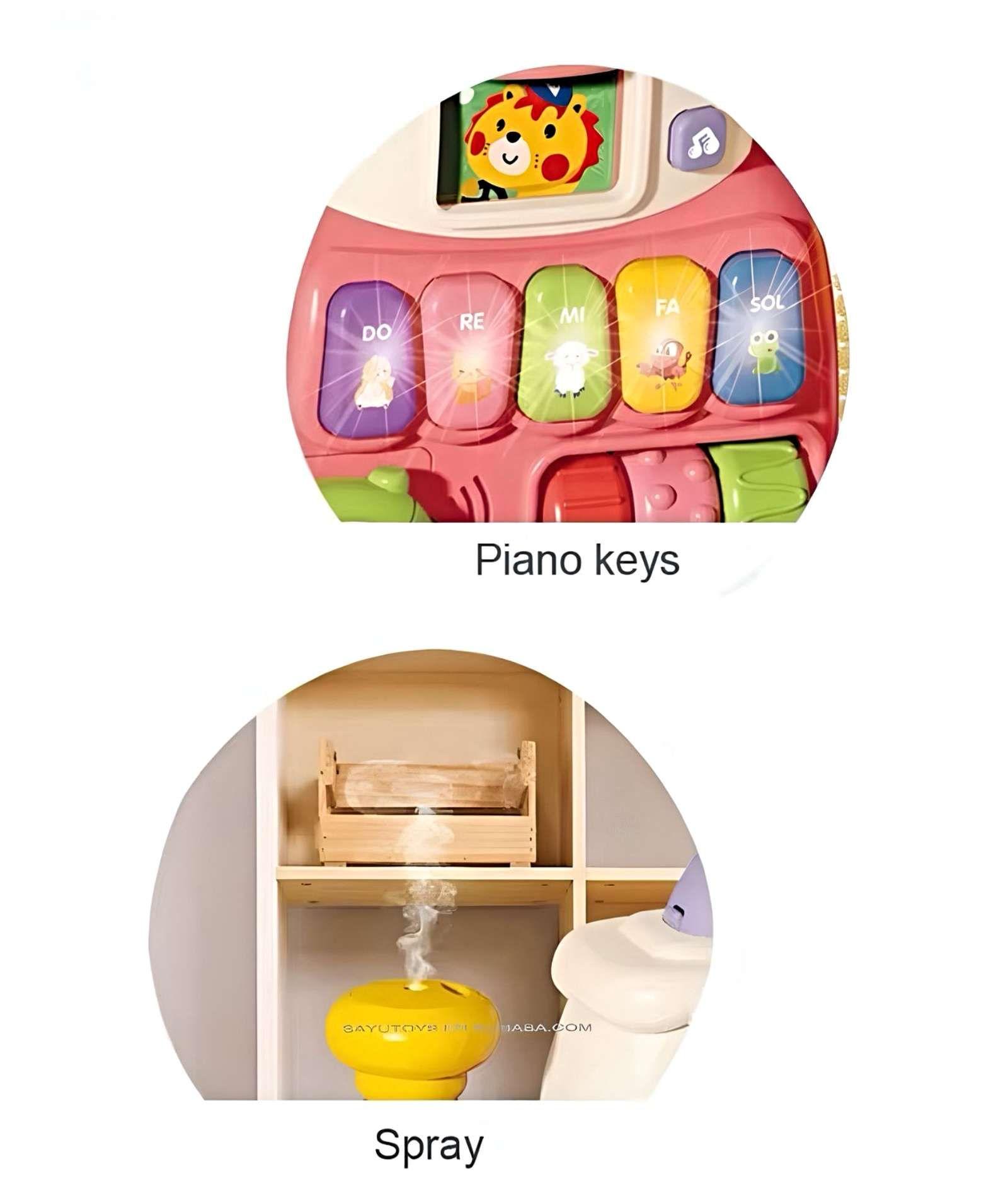 Correpasillo andador  trencito musical infantil 5 en 1 Rosa-3