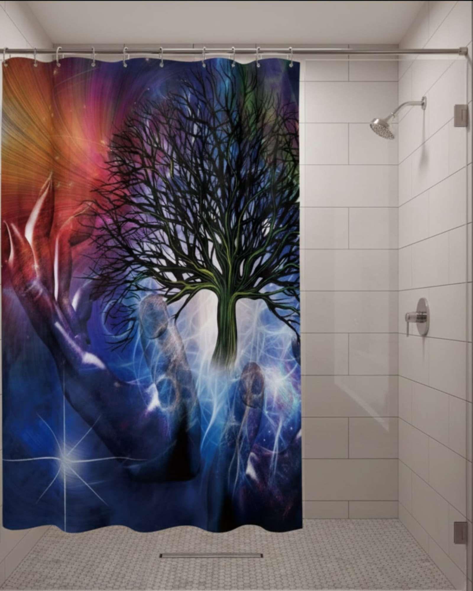 Cortina de Baño Tela Género + Forro Impermeable c16-2