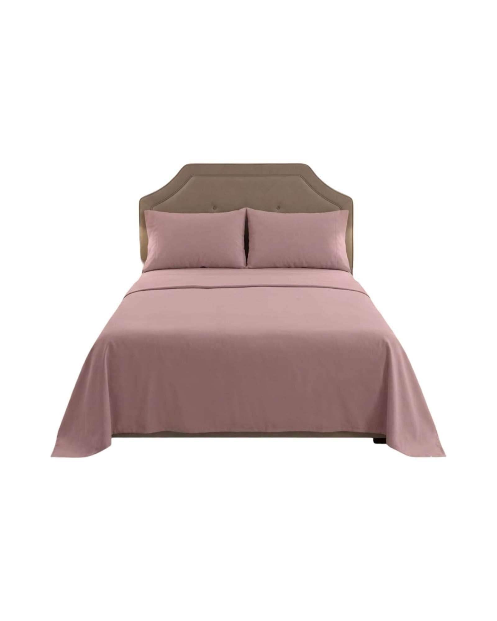 Juego de Sábanas 2 plazas Resistencia y Elegancia para tu Descanso Diario rosado-2