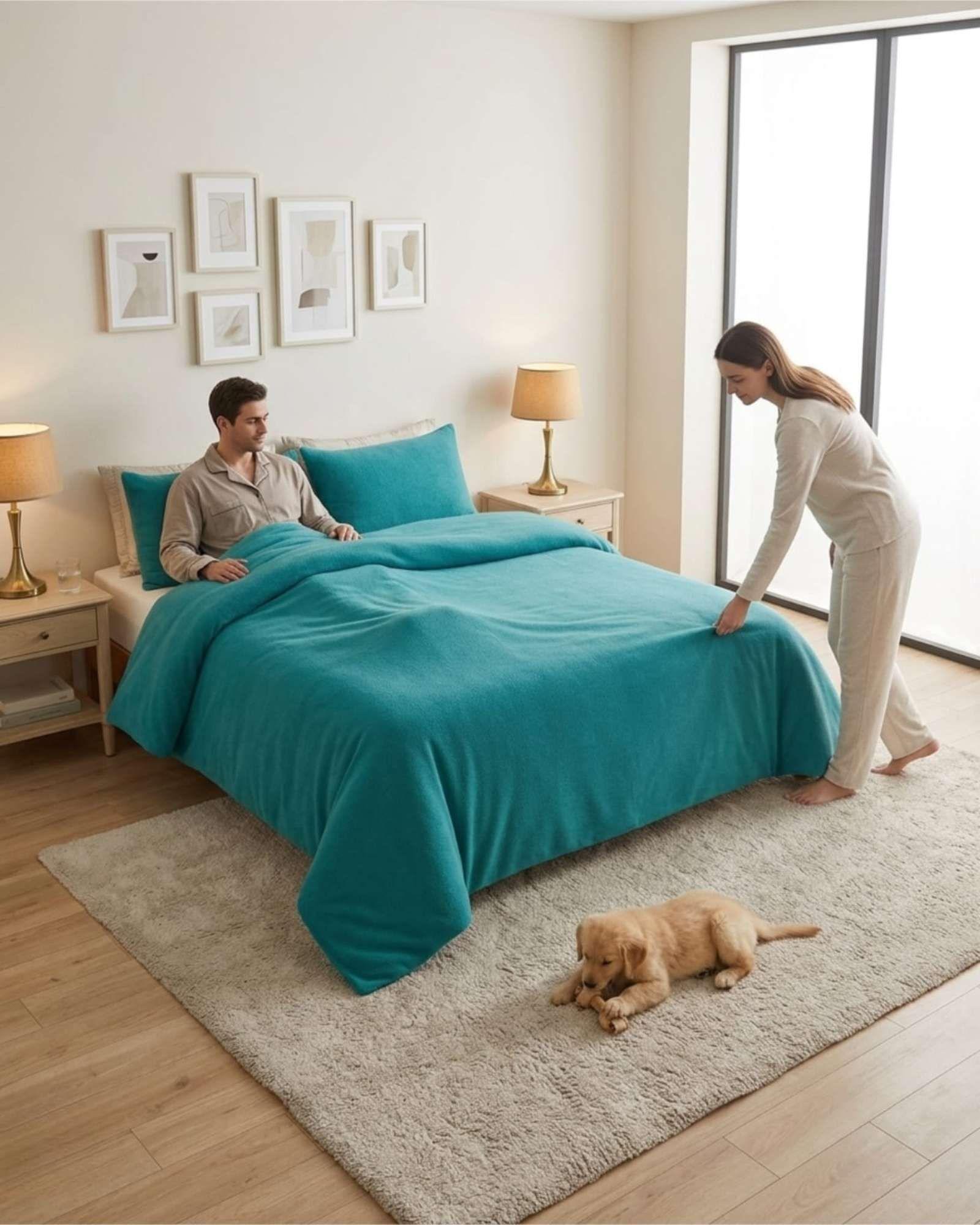 Juego De Sabanas De Polar Ultra Suave Super King m2-1