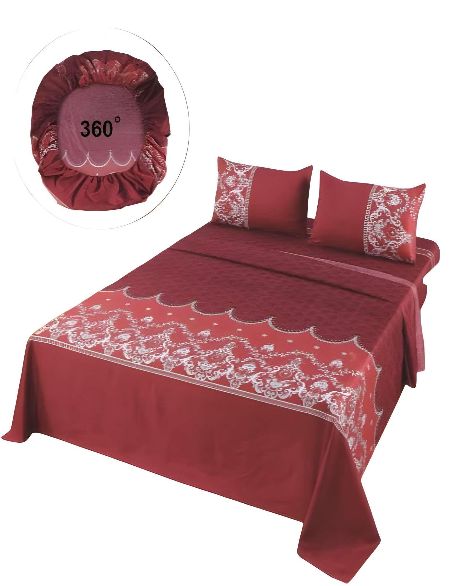 SET DE SABANAS DISEÑO ESTAMPADO 2 PLAZAS BURDEO-0