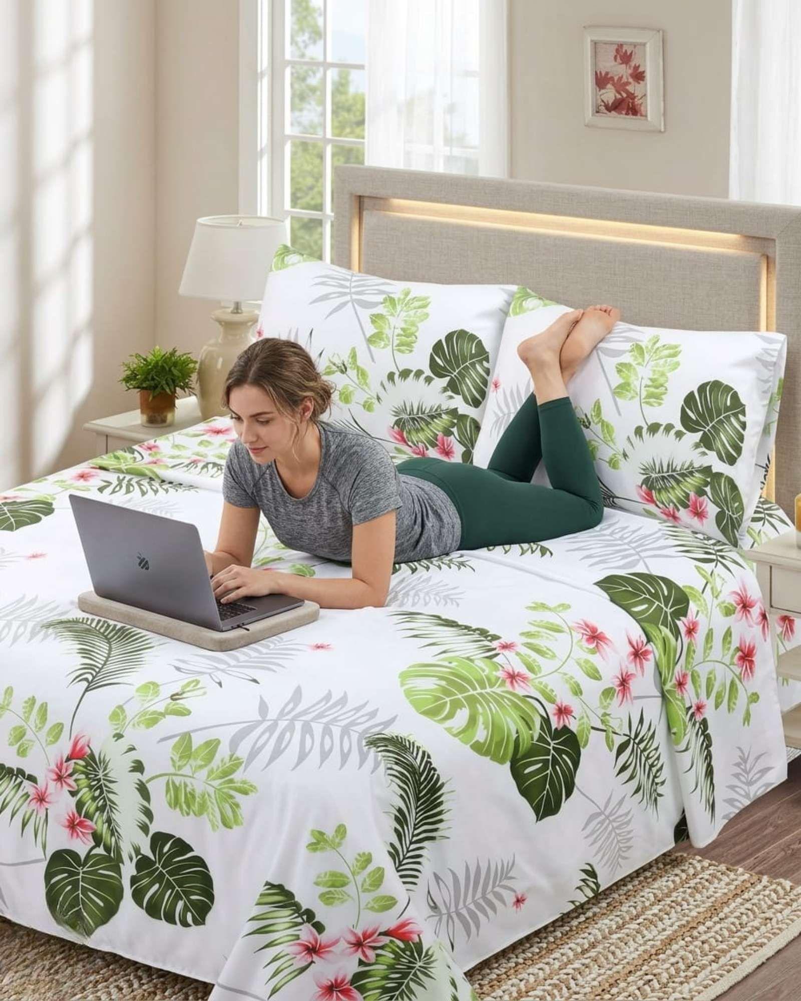 Juego de Sábanas color blanco king Resistencia y Elegancia para tu Descanso Diario-3