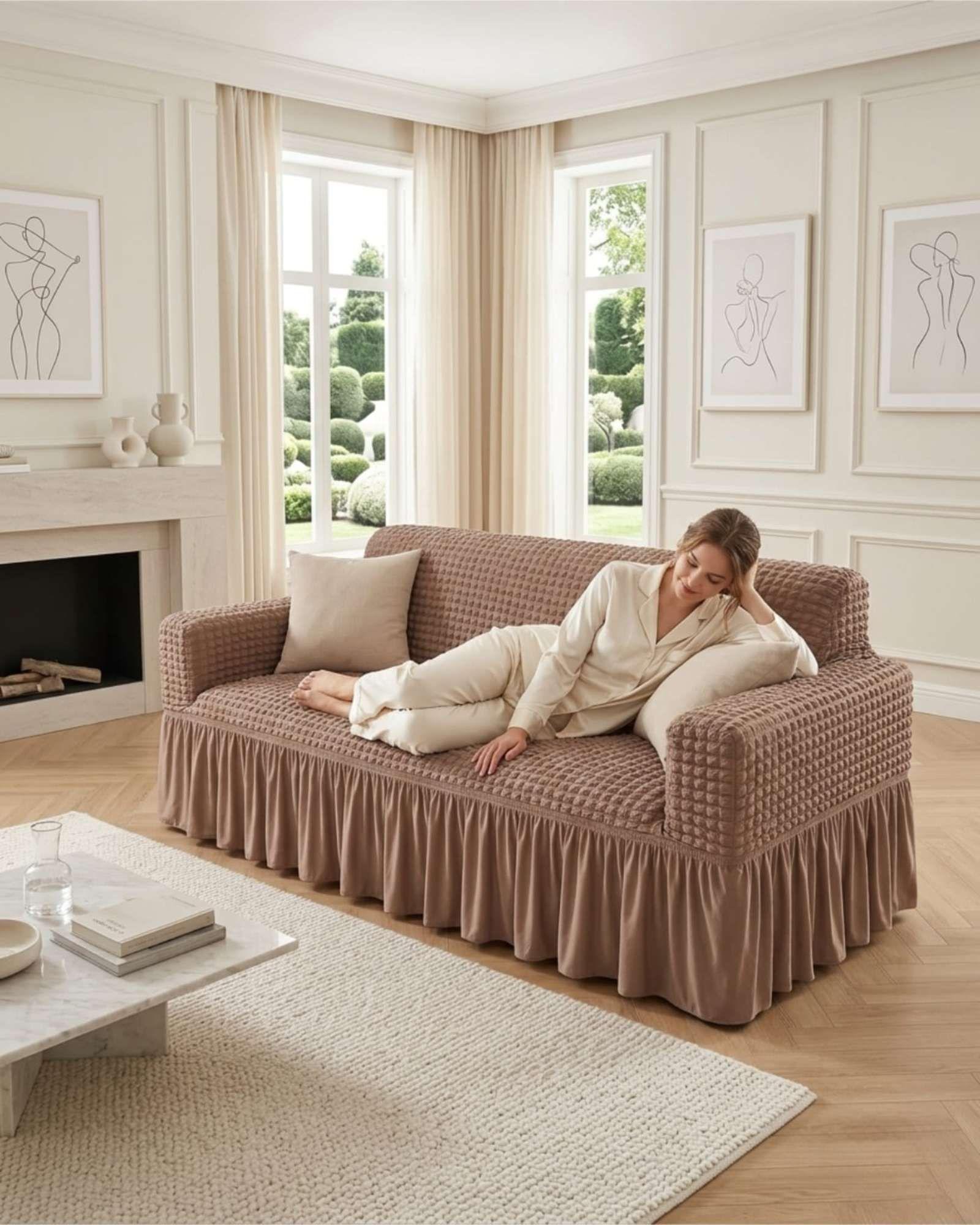 Protector De Sillón Turco 4 Cuerpos Diseño Elegante m6-3