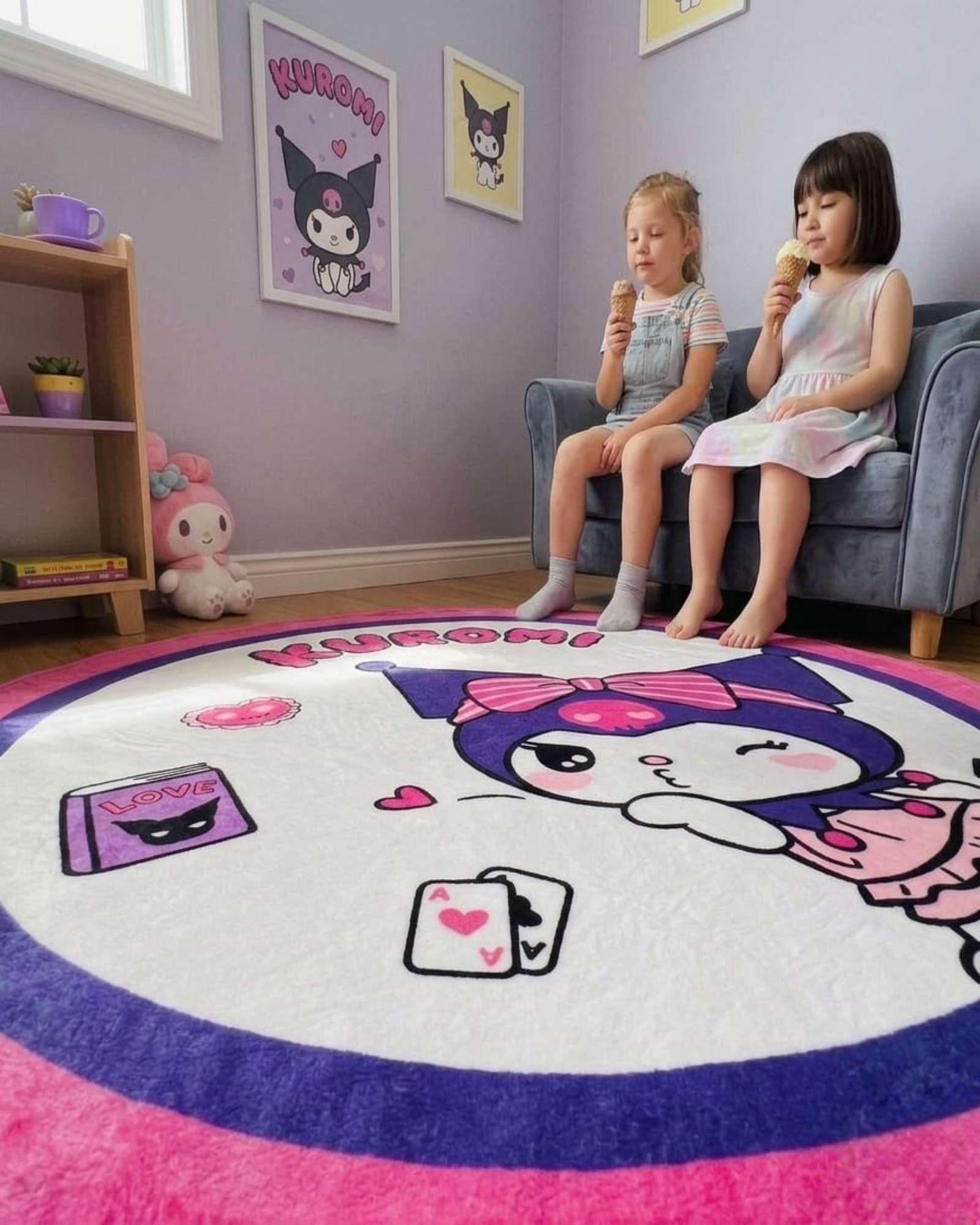 Alfombra Decorativa Infantil Circular de 80cm De Kurumi m2-4