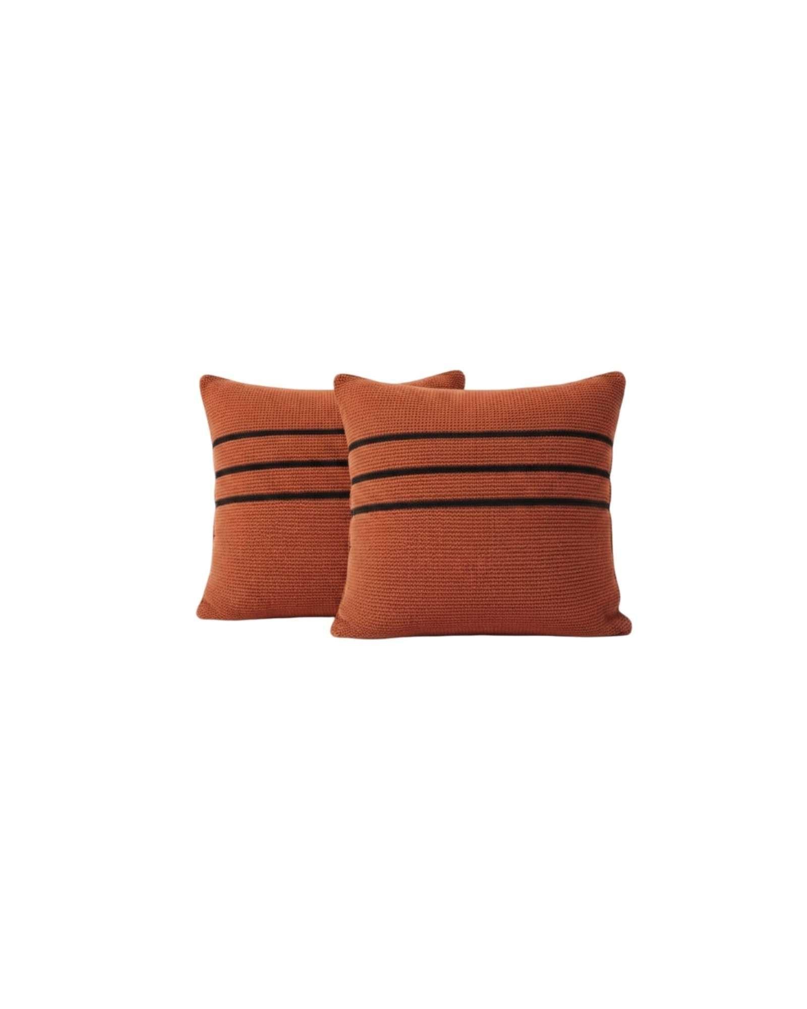 Set x2 Fundas de Cojín Chenille con Franjas 45x45 cm 4-5