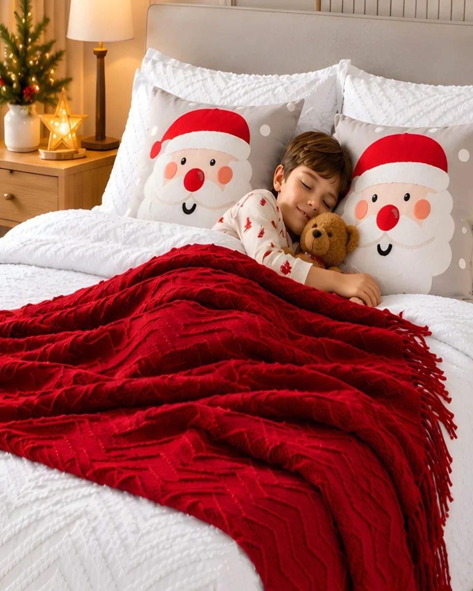 Set de Cama Navideño con Cubrecamas y 2 Fundas de Cojin 1.5 Plaza m23-6