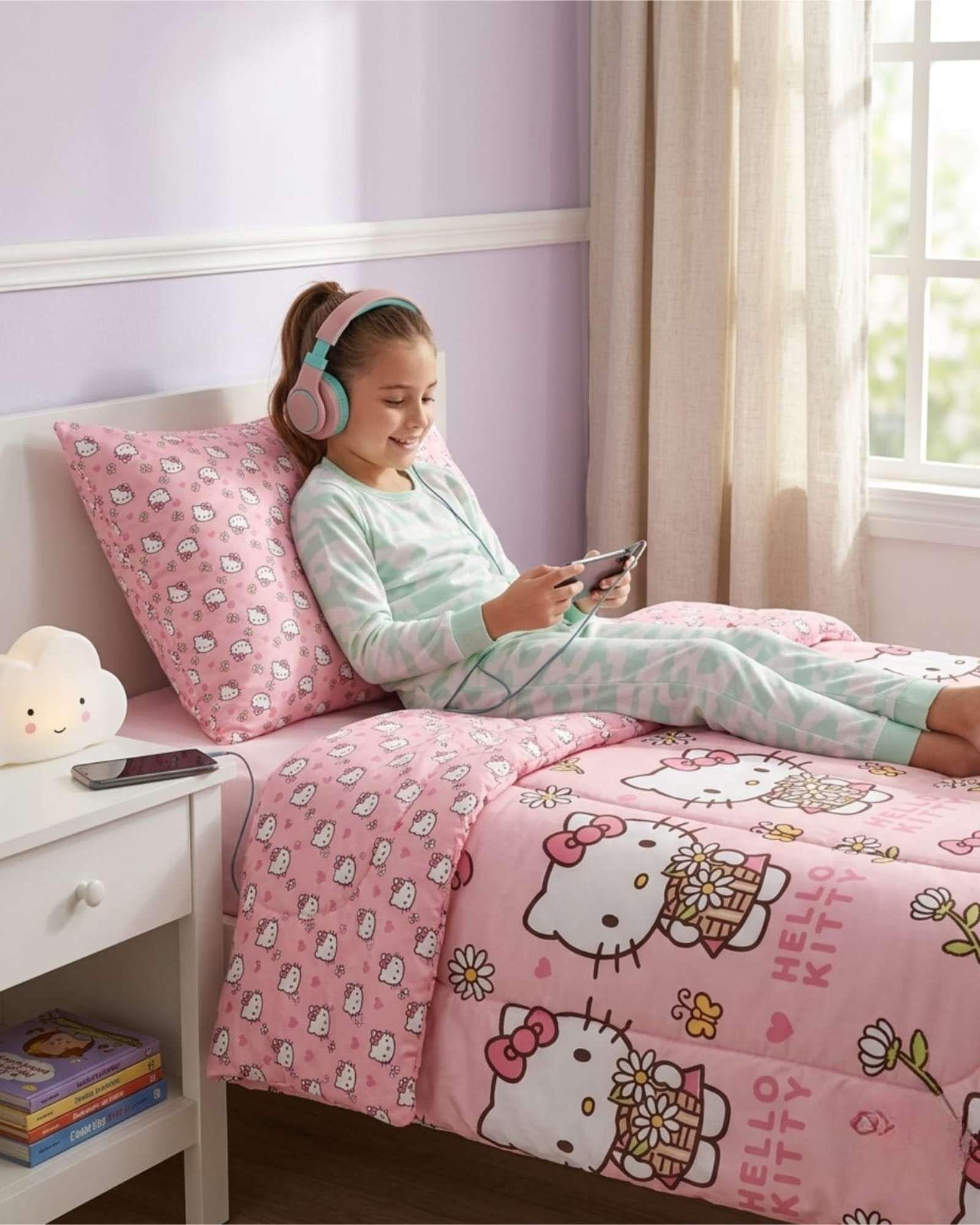 Plumón Hello Kitty Diseño Margarita Plaza y Media blanco-4