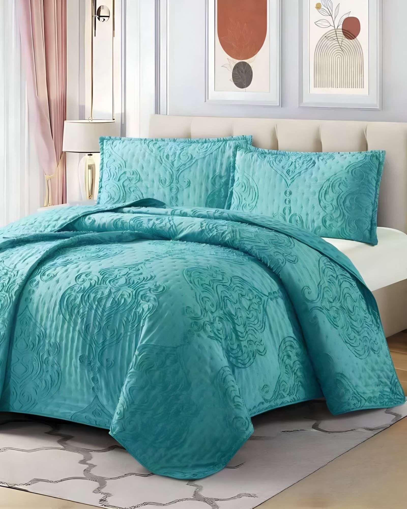 CUBRECAMA QUILT TUFTING DE LUJO SUAVE 2 PLAZAS p01-3