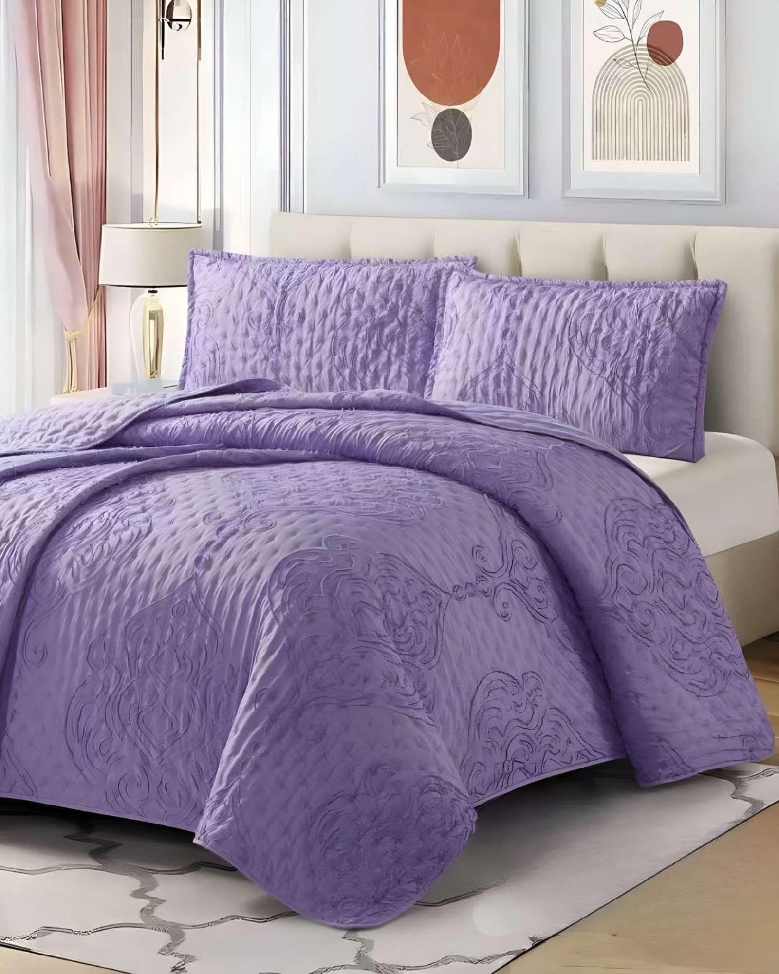 CUBRECAMA QUILT TUFTING DE LUJO SUAVE PLAZA Y MEDIA k02-3