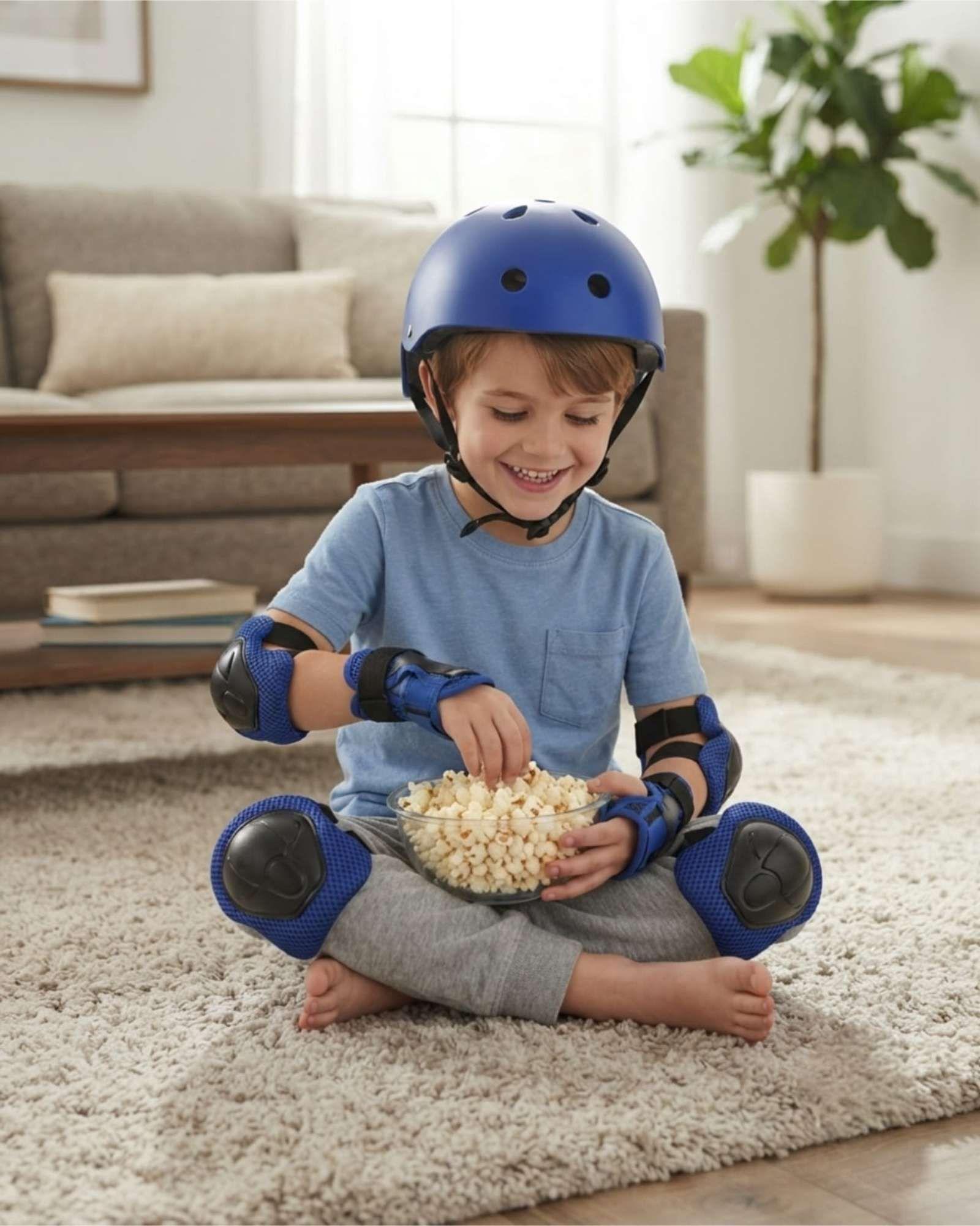 Kit De Proteccion Infantil Casco Rodilleras Coderas Y Muniqueras 02-3