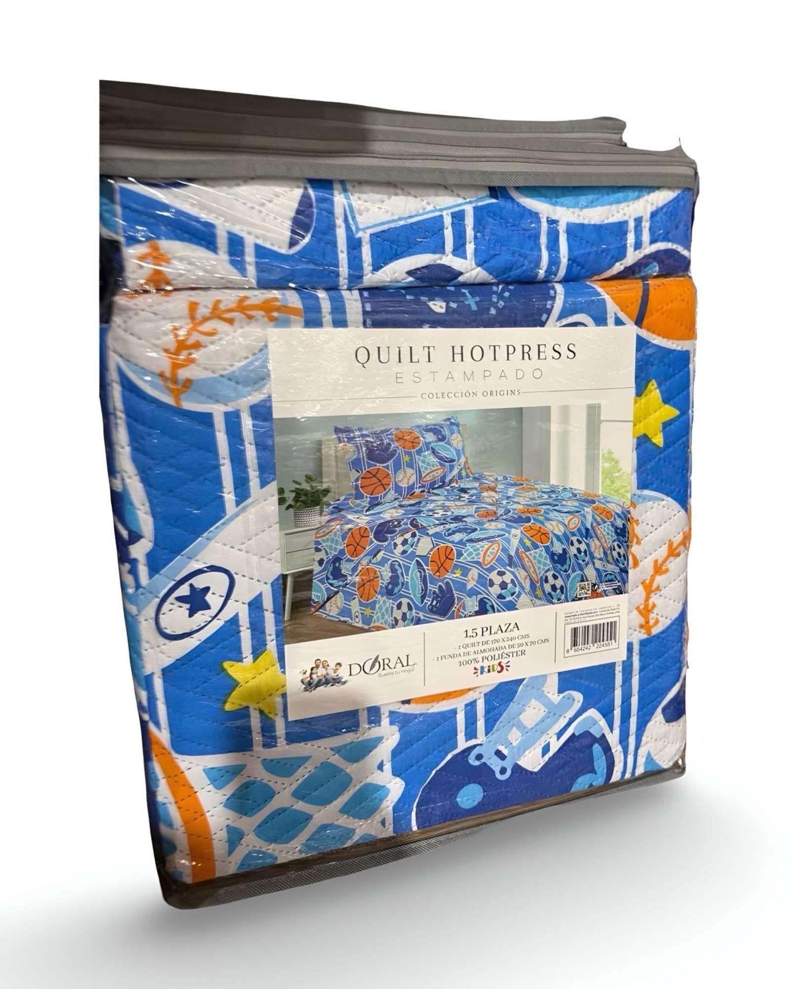 Cubrecama Quilt primavera verano azul pelotas-2
