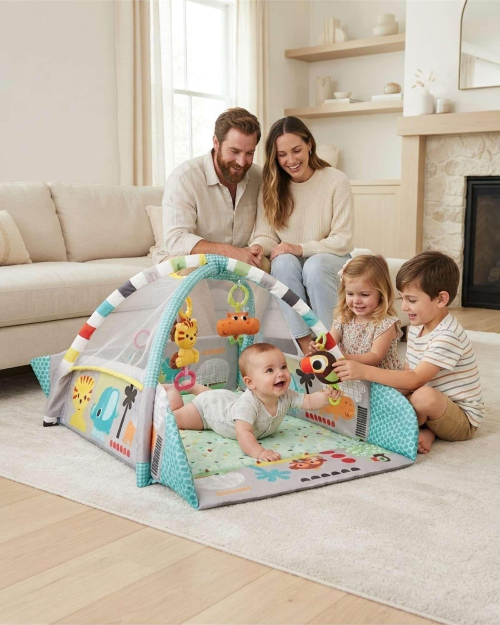 Gimnasio Para Bebe 5 En 1 Con Alfombra De Juegos Y Piscina De Pelotas m2-4