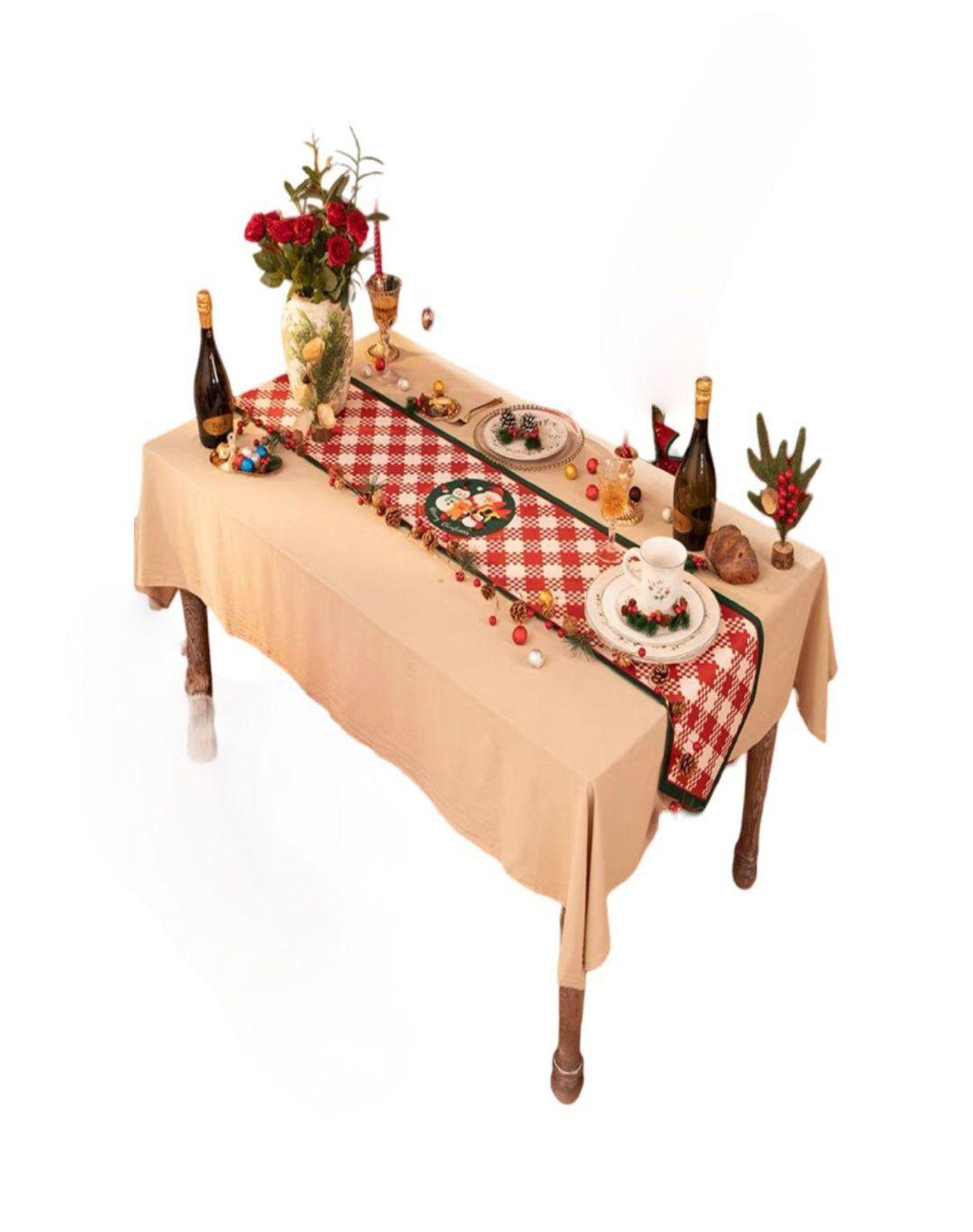 Camino de Mesa Navideño Rojo 29x180 cm Decoración 12O1-0