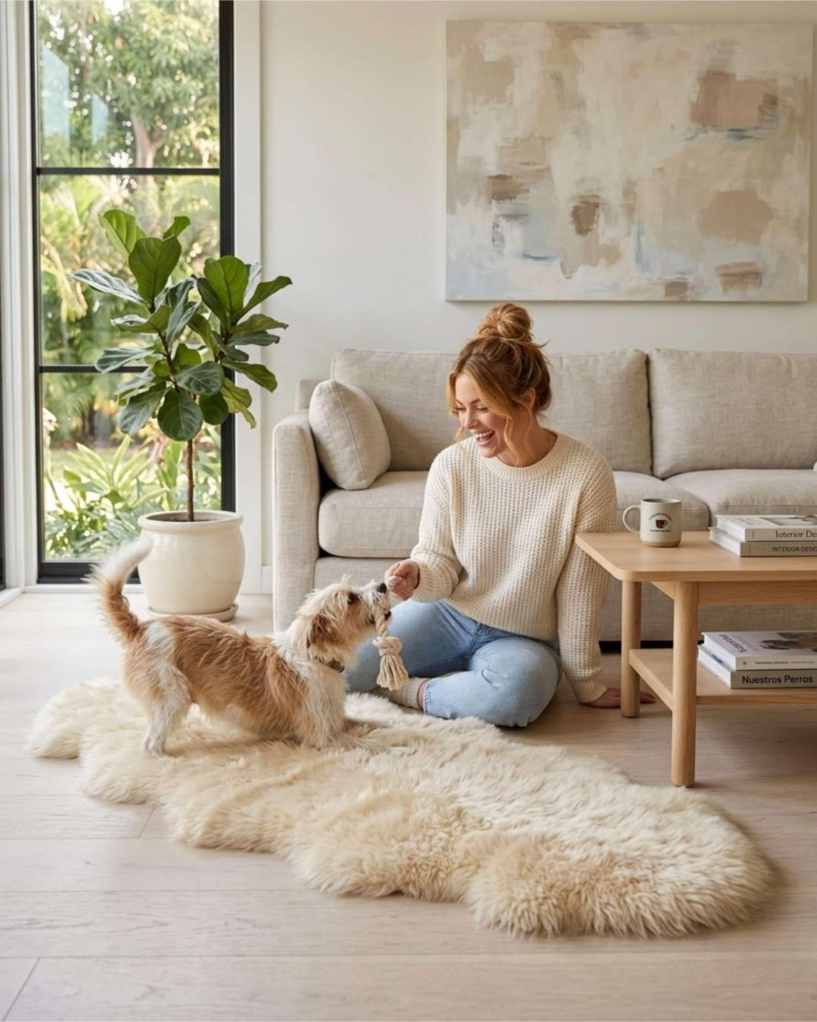 Set de 2 Alfombras Bajada De Cama Piel de oveja 60x180 beige-3