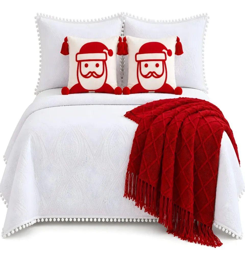 Set de Cama Navideño con Cubrecamas y 2 Fundas de Cojin King m11-2